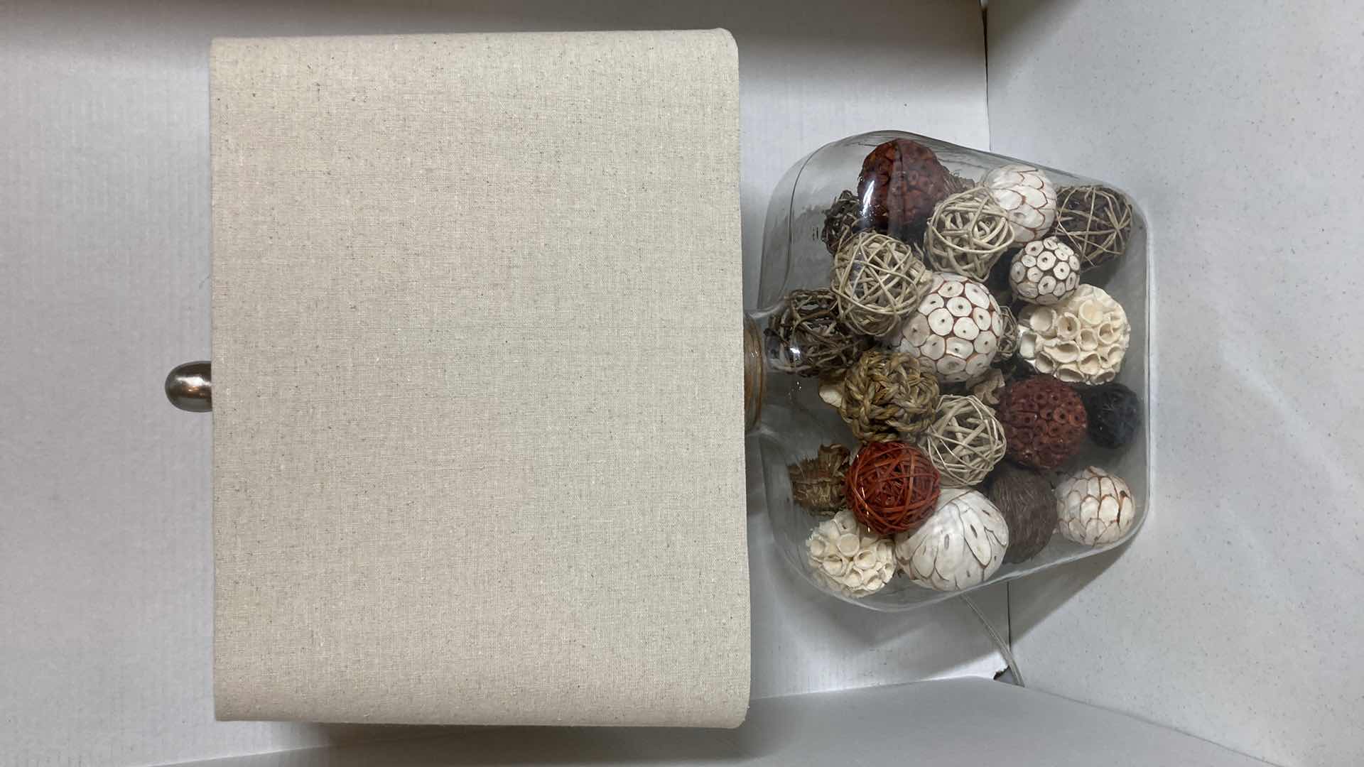 Photo 1 of CORK TOP CLEAR GLASS JAR TABLE LAMP W DECORATIVE BALLS 15” X 10” H26”