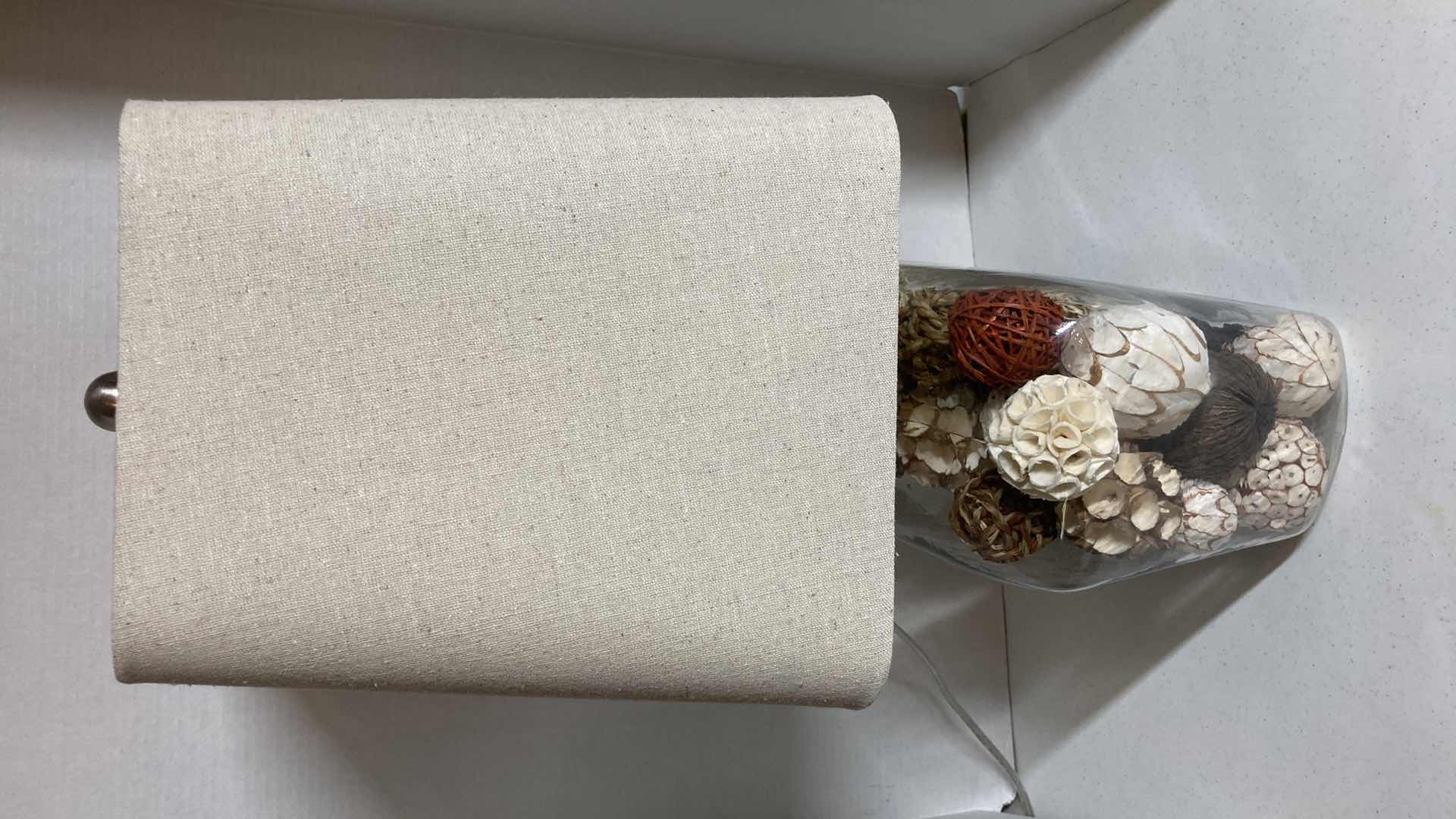 Photo 1 of CORK TOP CLEAR GLASS JAR TABLE LAMP W DECORATIVE BALLS 15” X 10” H26”