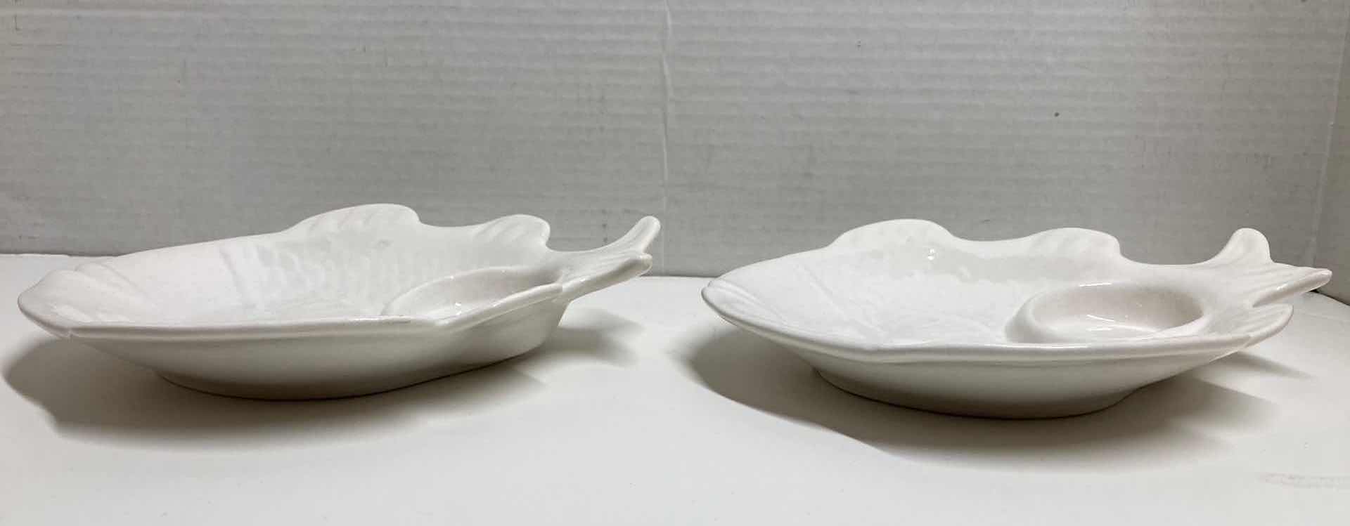 Photo 1 of FISH CERAMIC OVEN PROOF DIP PLATTERS (2) 8” X 6.5”