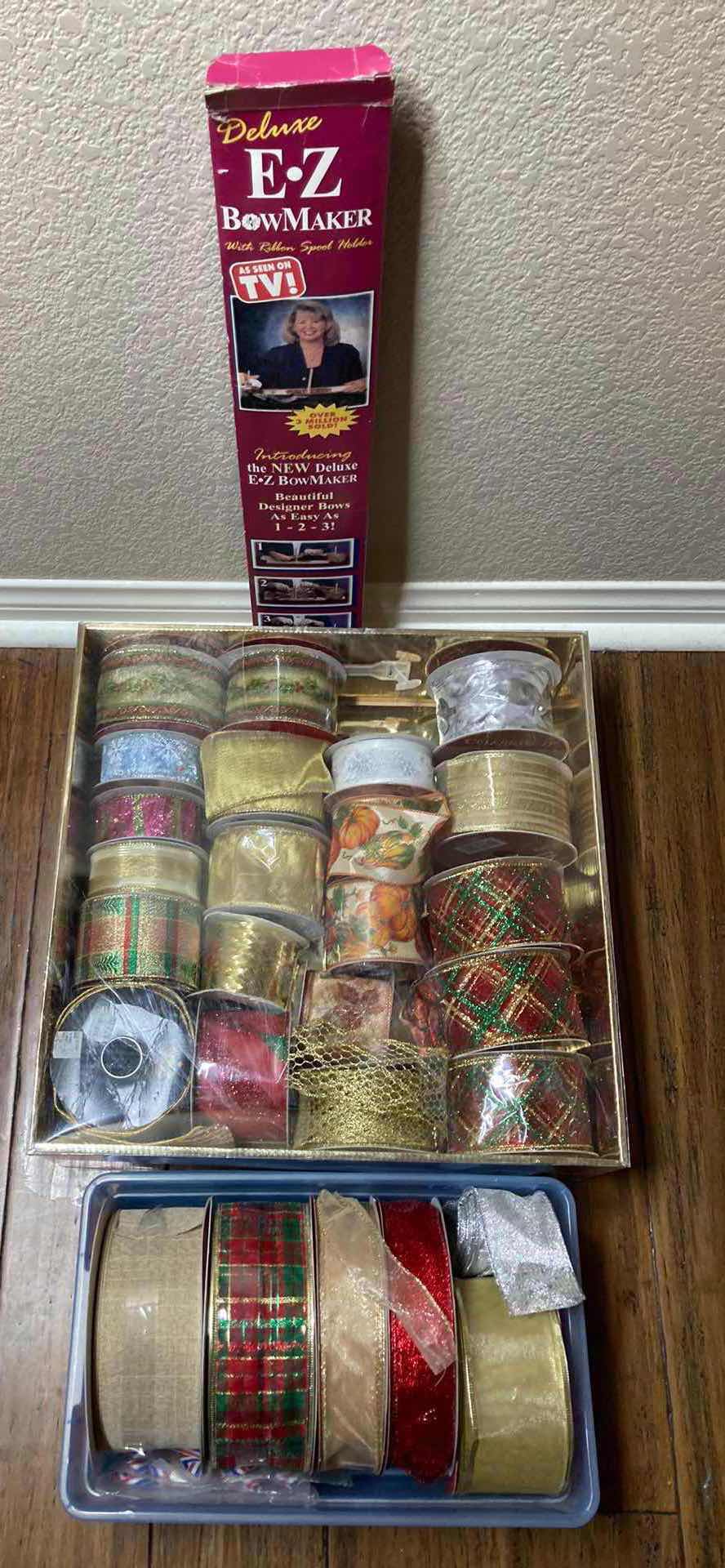 Photo 1 of ALL OCCASIONS DECORATIVE RIBBON ROLLS W BOX MAKER & CONTAINERS