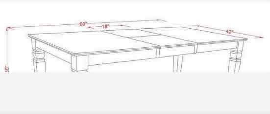 Photo 1 of NEW EAST WEST FURNITURE WESTON BLACK & CHERRY WOOD FINISH RECTANGLE DINING TABLE TOP ONLY W 18” BUTTERFLY LEAF MODEL WET-BCH-T 60” X 42”