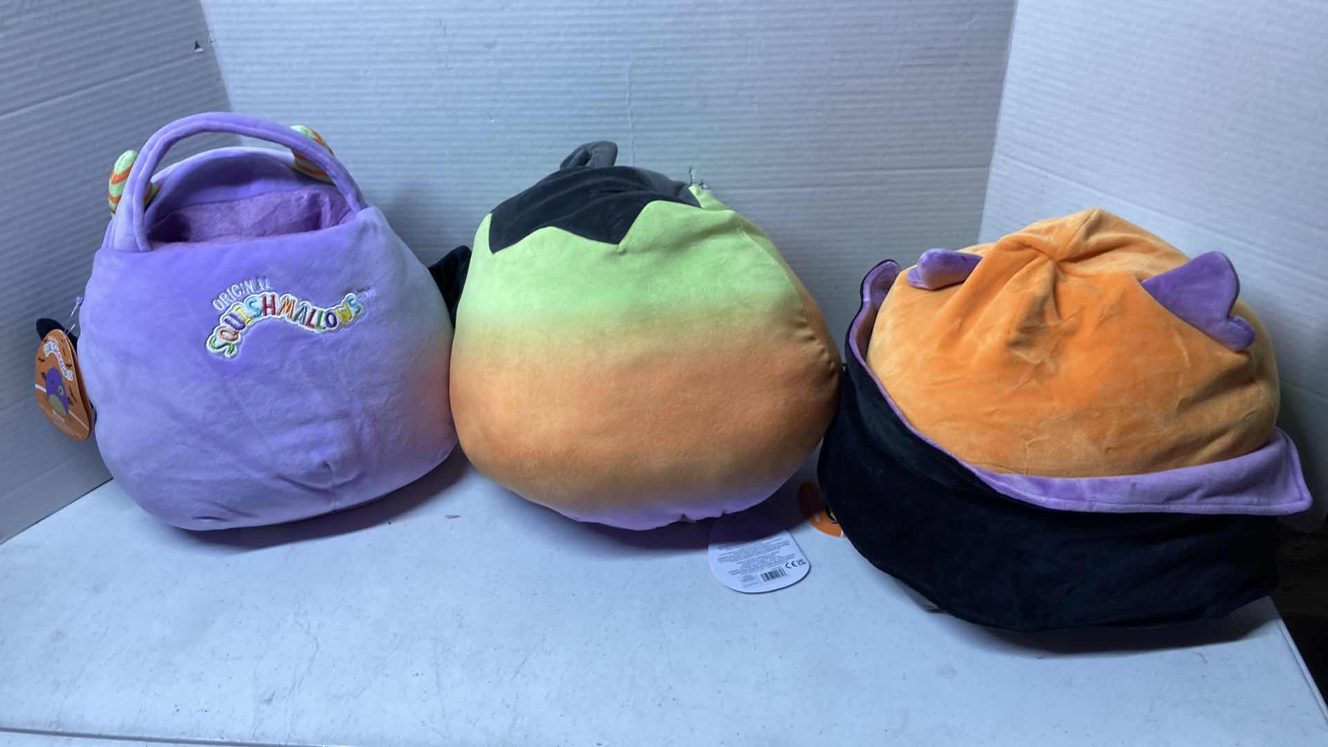 Photo 1 of NEW SQUISHMALLOWS 14” HALLOWEEN THEMED PLUSHIES (5) W TY 4” BEANIE BALL