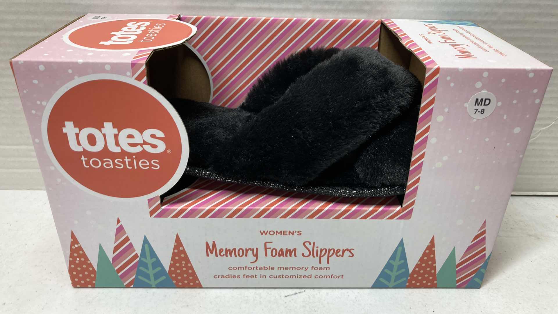 Photo 1 of NEW TOTES TOASTIES MEMORY FOAM SLIPPERS MENS SIZE MED 8-9 & WOMENS SIZE MED 7-8 (2)