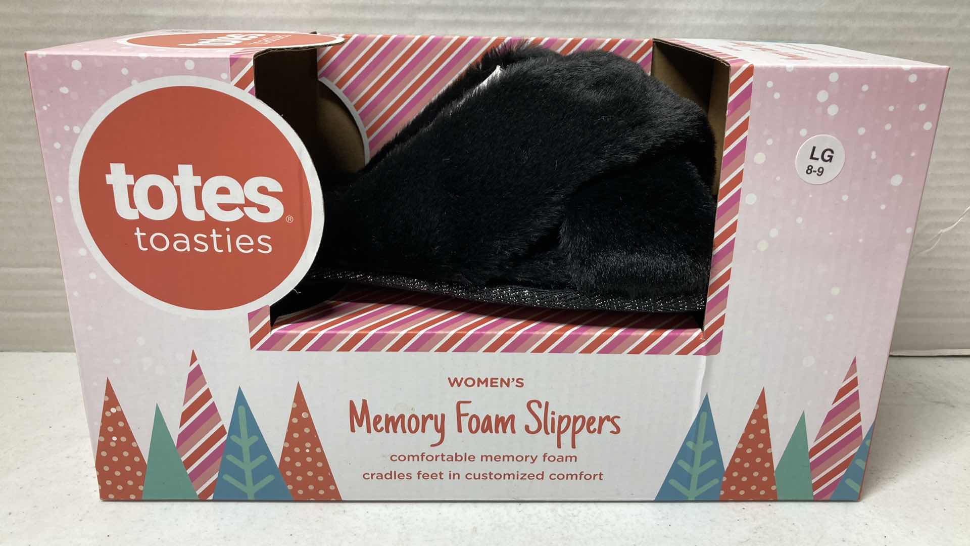Photo 1 of NEW TOTES TOASTIES MEMORY FOAM SLIPPERS WOMENS SIZE LG 8-9 (2)