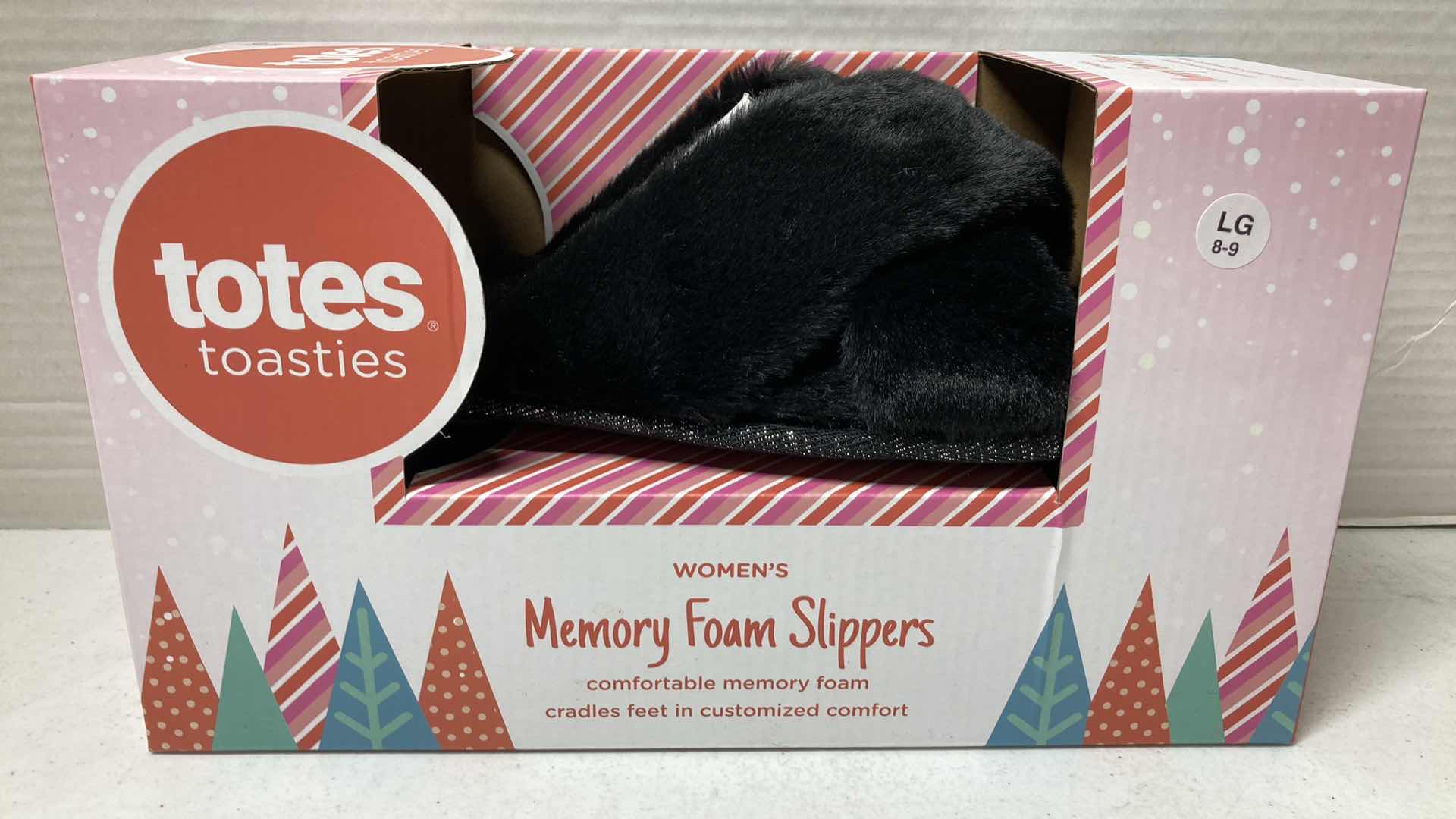 Photo 1 of NEW TOTES TOASTIES MEMORY FOAM SLIPPERS WOMENS SIZE LG 8-9 (2)