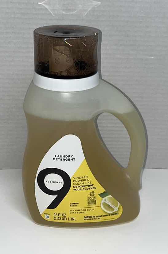 Photo 1 of NEW 9 ELEMENTS LEMON SCENTED LAUNDRY DETERGENT, 46 OZ (CASE OF 6)