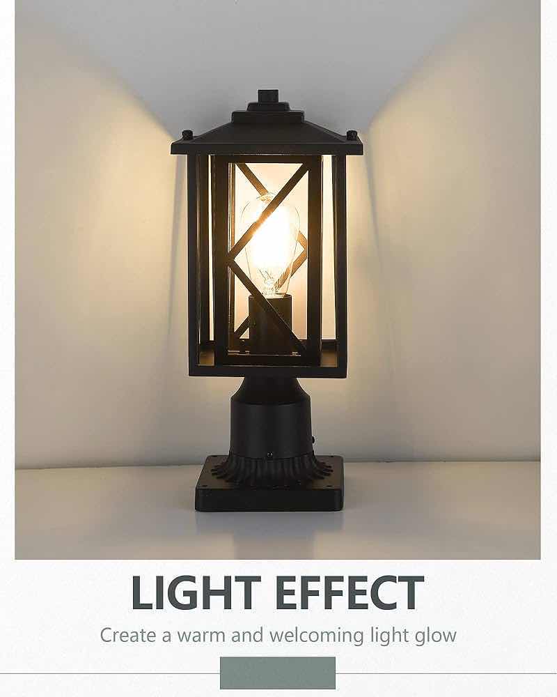 Photo 1 of NEW KAUEN PILLAR MOUNT POST LANTERN LIGHTS SET OF 2 MODEL 2453-1G-2PK