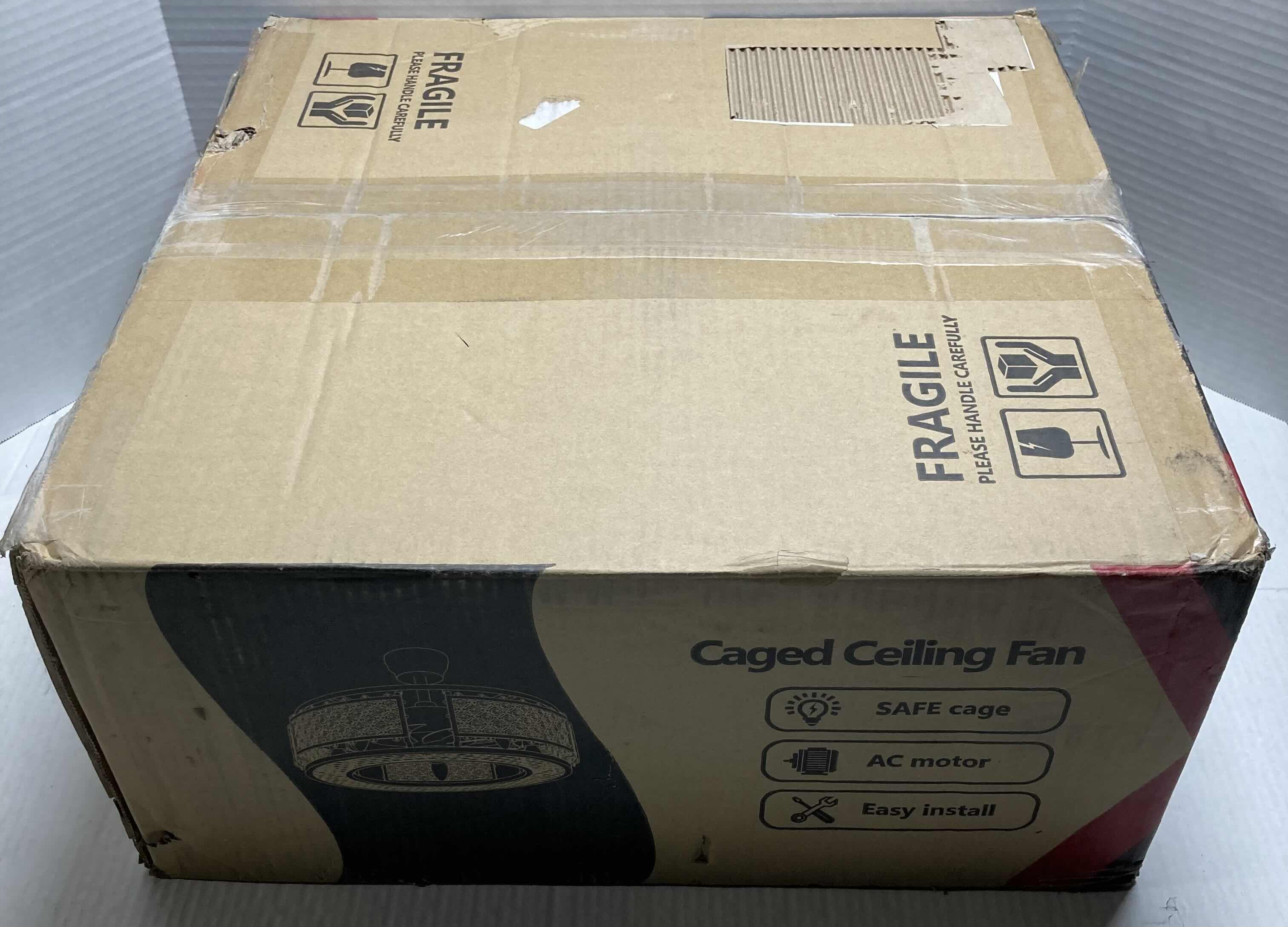 Photo 1 of NEW DANNILONG BLACK FINISH CRYSTAL CAGED CHANDELIER CEILING FAN LIGHT MODEL 6629M