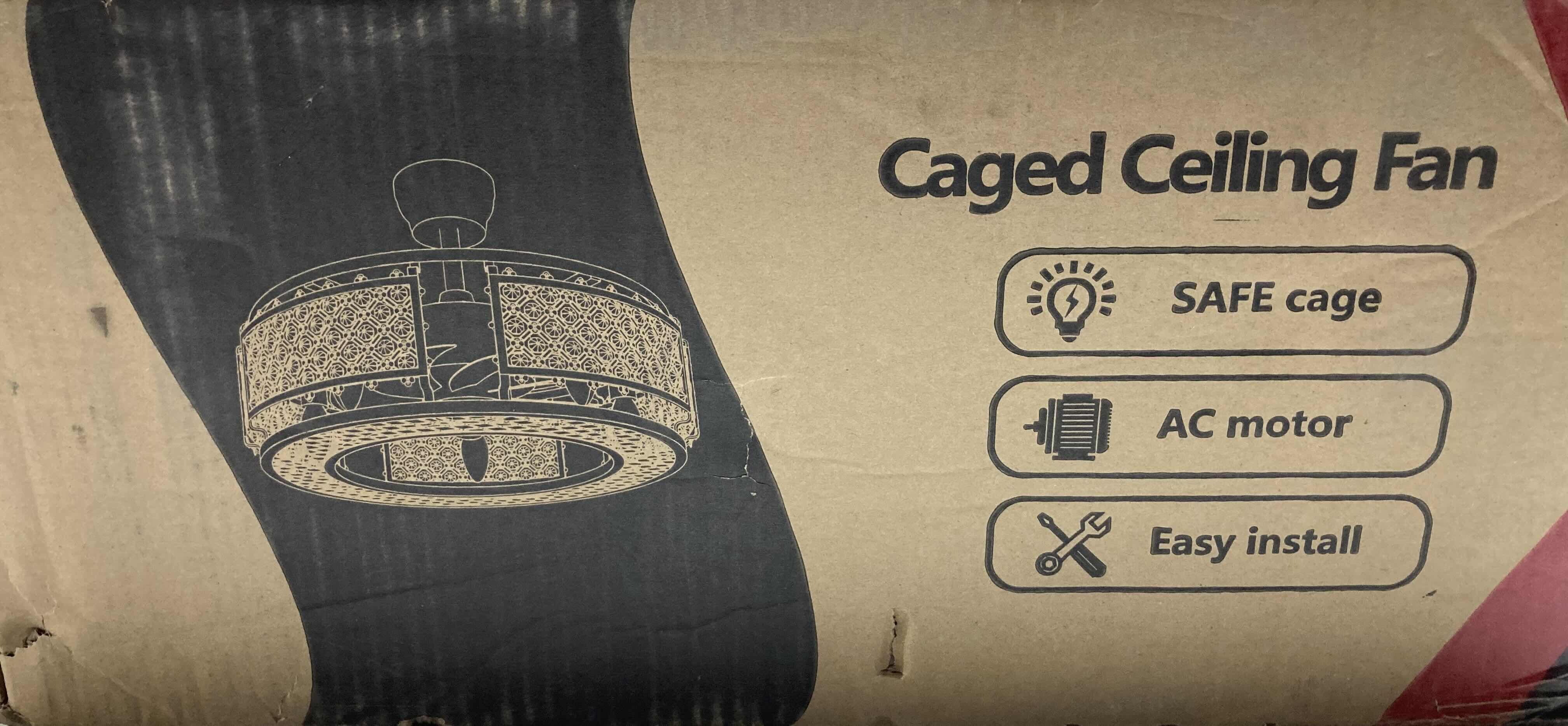 Photo 1 of NEW DANNILONG BLACK FINISH CRYSTAL CAGED CHANDELIER CEILING FAN LIGHT MODEL 6629M