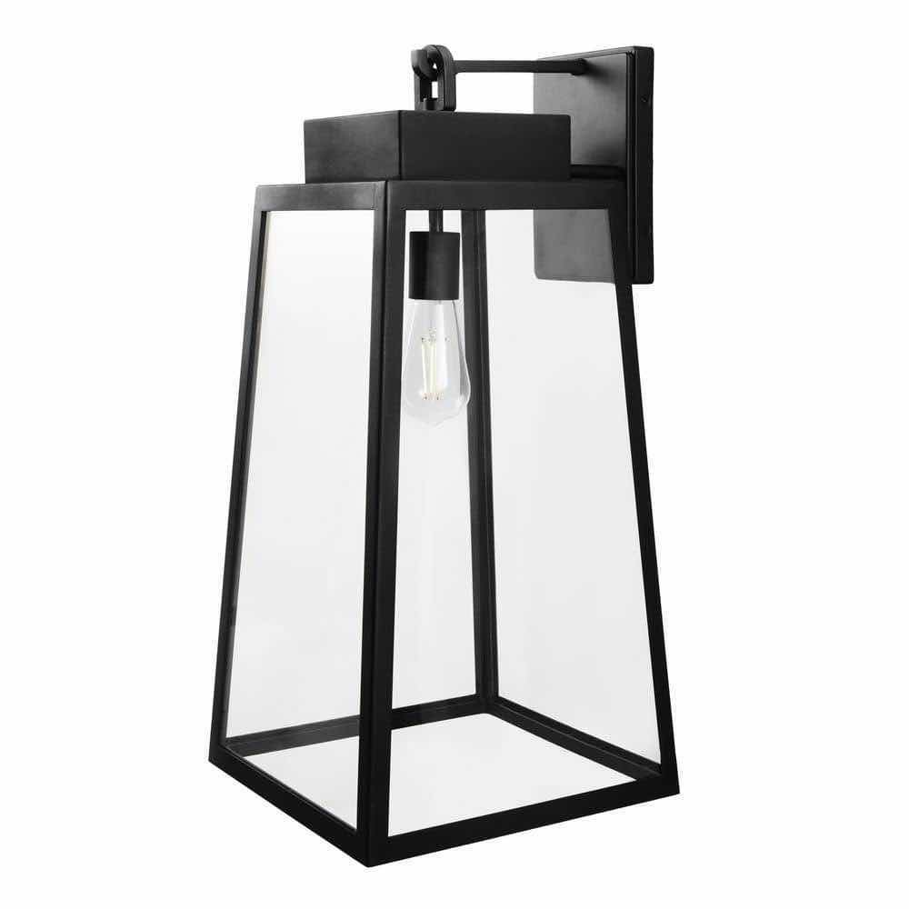 View 1 of NEW HAMPTON BAY EXTRA LARGE BLACK TAPERED LANTERN WALL LIGHT MODEL W2205-41