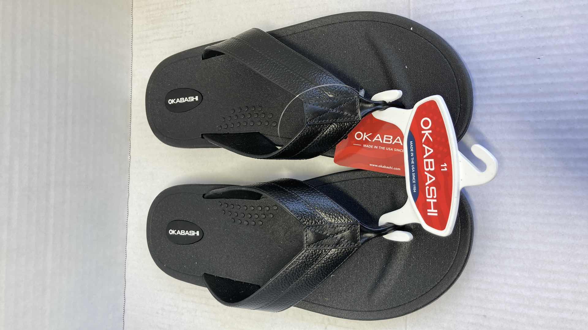 Photo 1 of NEW OKABASHI BLACK SANDALS & CROSS STRAP SANDALS MENS SIZE 11