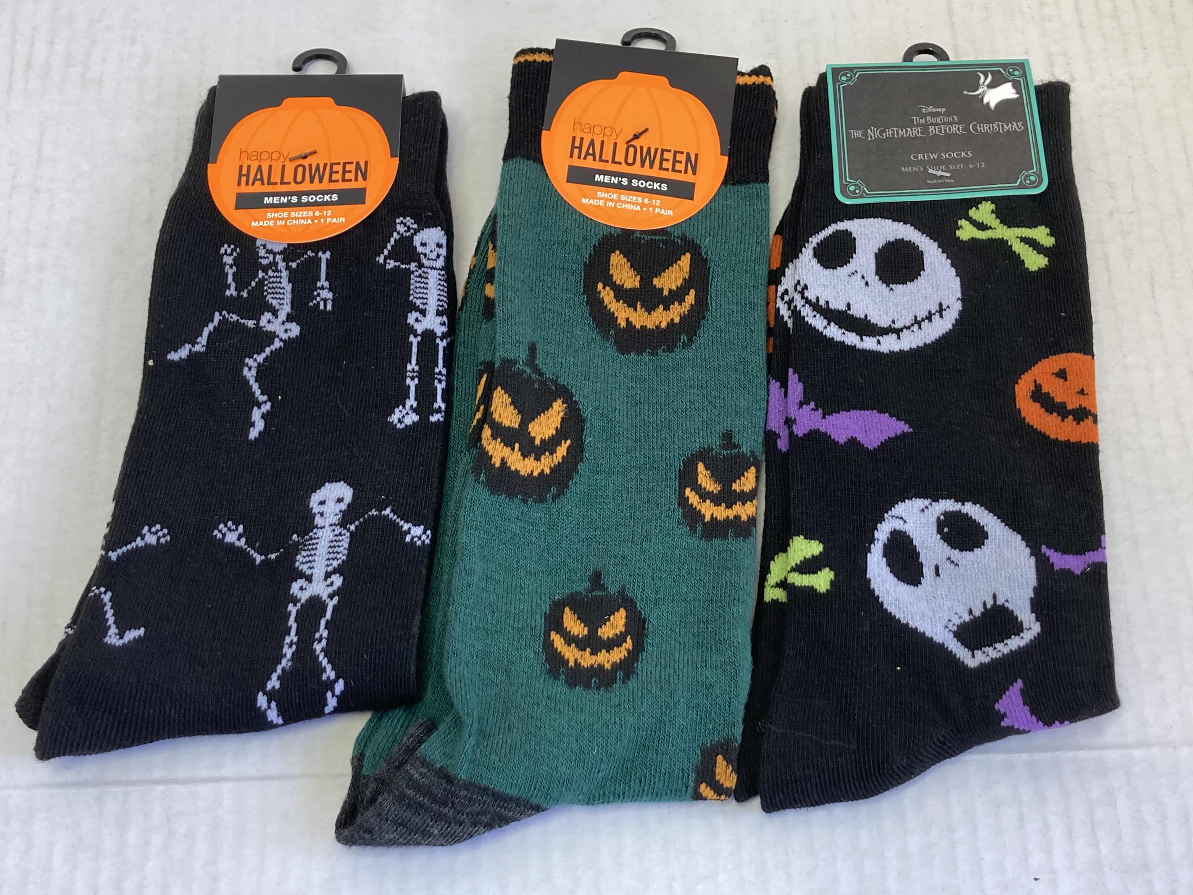 Photo 1 of NEW HAPPY HALLOWEEN SOCKS (8) & DISNEY THE NIGHTMARE BEFORE CHRISTMAS SOCKS