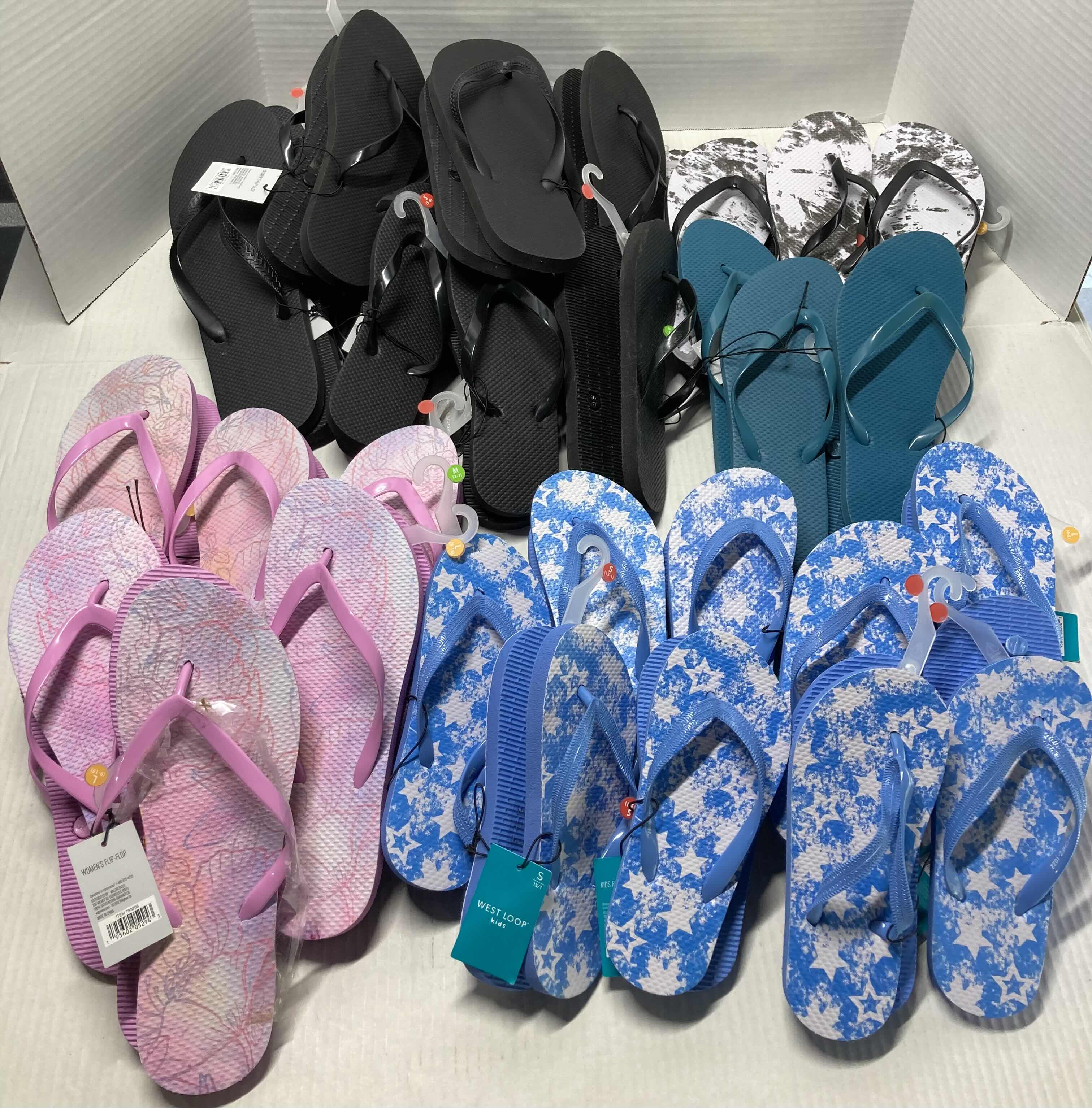 Photo 1 of NEW WEST LOOP VARIOUS COLORS SANDALS FLIP-FLOPS MENS 9-13 WOMENS SIZE 5-10 KIDS SIZE 13/1-5 (30)