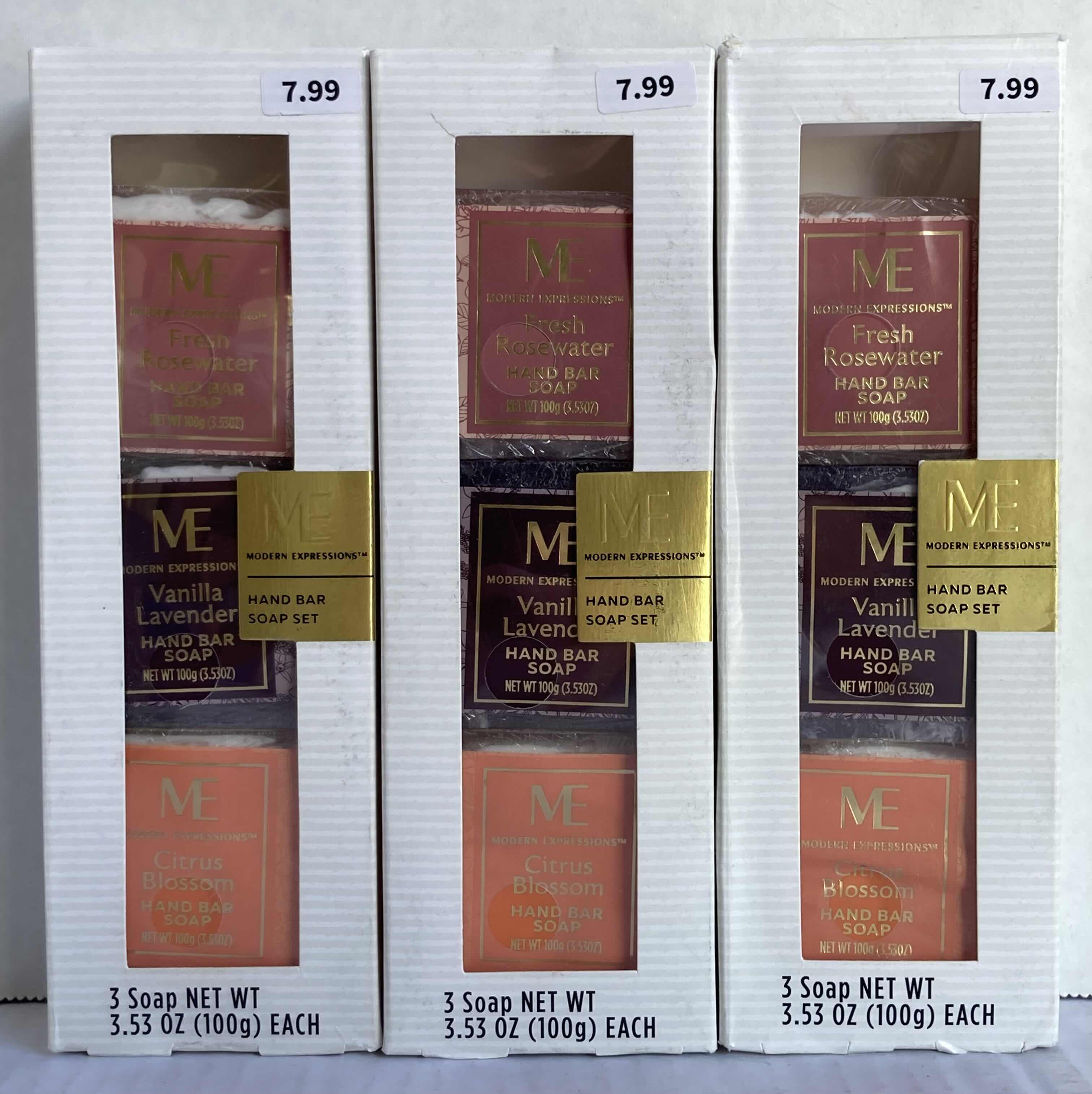View 3 of NEW ME VANILLA LAVENDER (2) & CUCUMBER BATH MINT (2) EXFOLIATING SUGAR CUBES W ME HAND BAR SOAP 3 PACK (3)