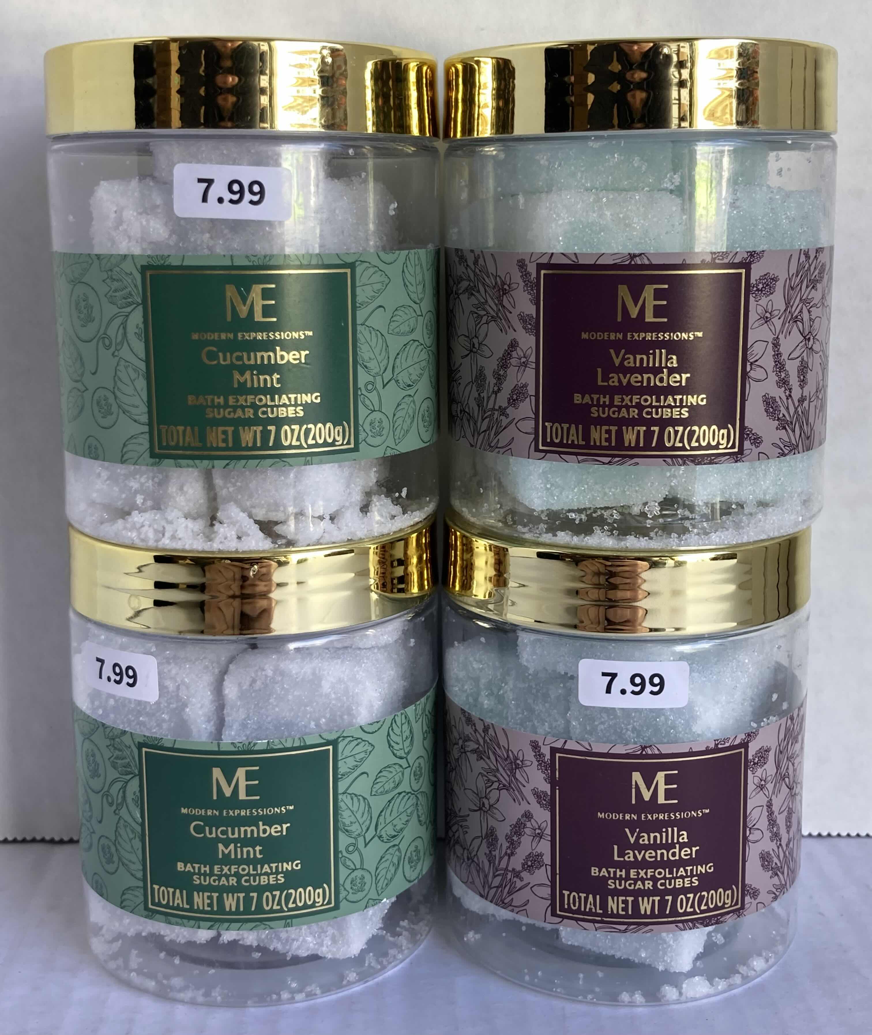 View 2 of NEW ME VANILLA LAVENDER (2) & CUCUMBER BATH MINT (2) EXFOLIATING SUGAR CUBES W ME HAND BAR SOAP 3 PACK (3)