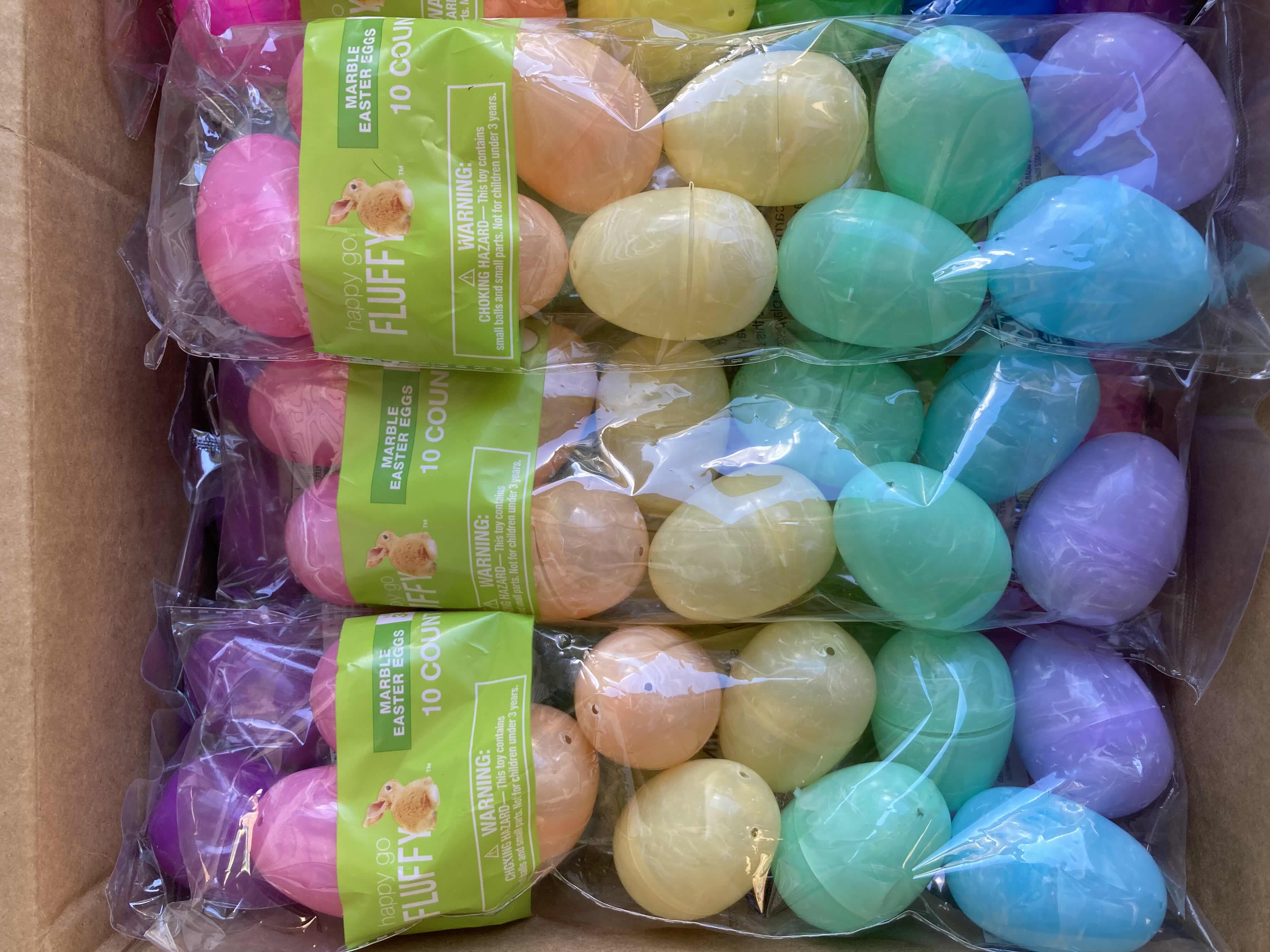 Photo 1 of NEW HAPPY GO FLUFFY PLASTIC EASTER EGGS 12/10PACK (34 PER CASE)