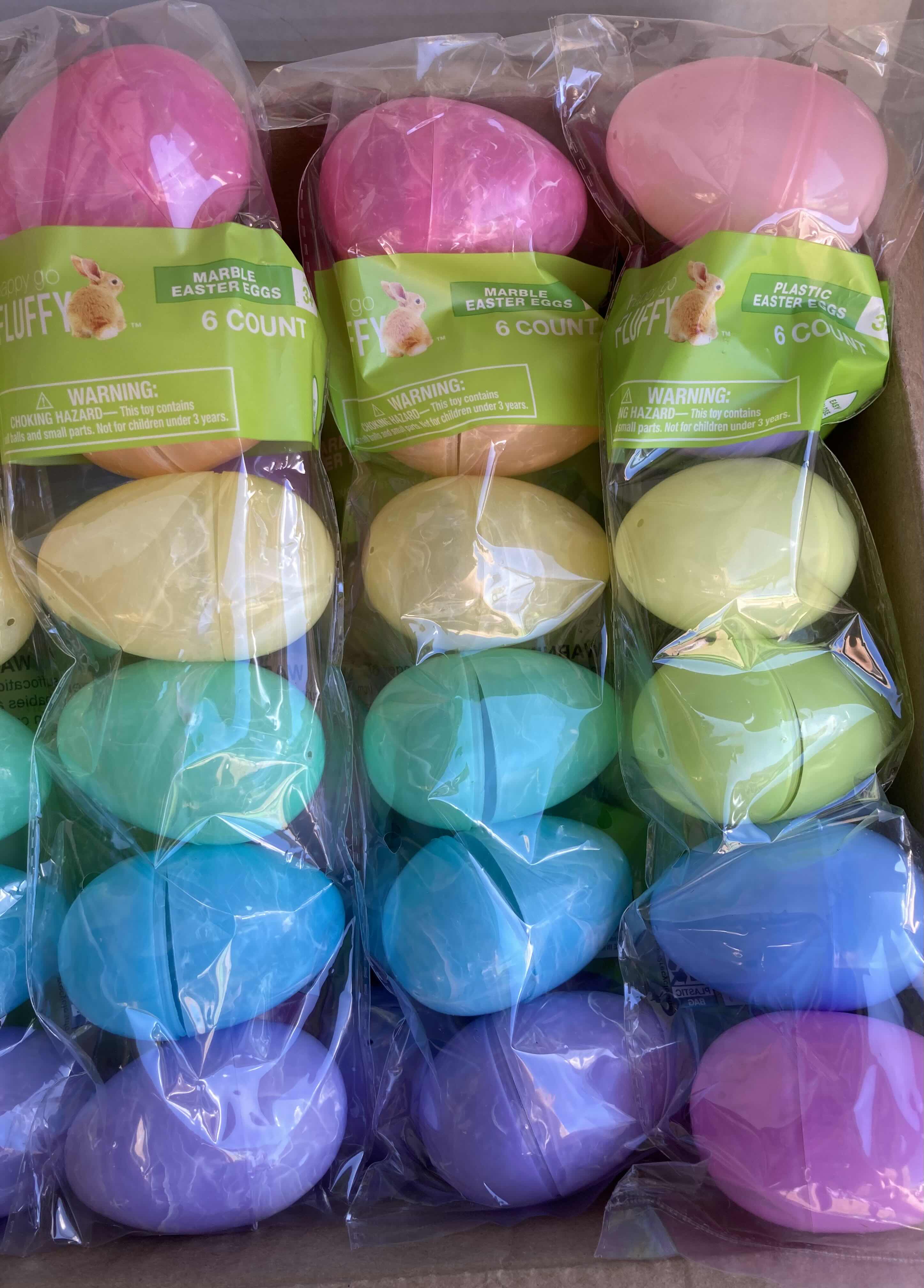 Photo 1 of NEW HAPPY GO FLUFFY PLASTIC EASTER EGGS 6PACK (34 PER CASE)