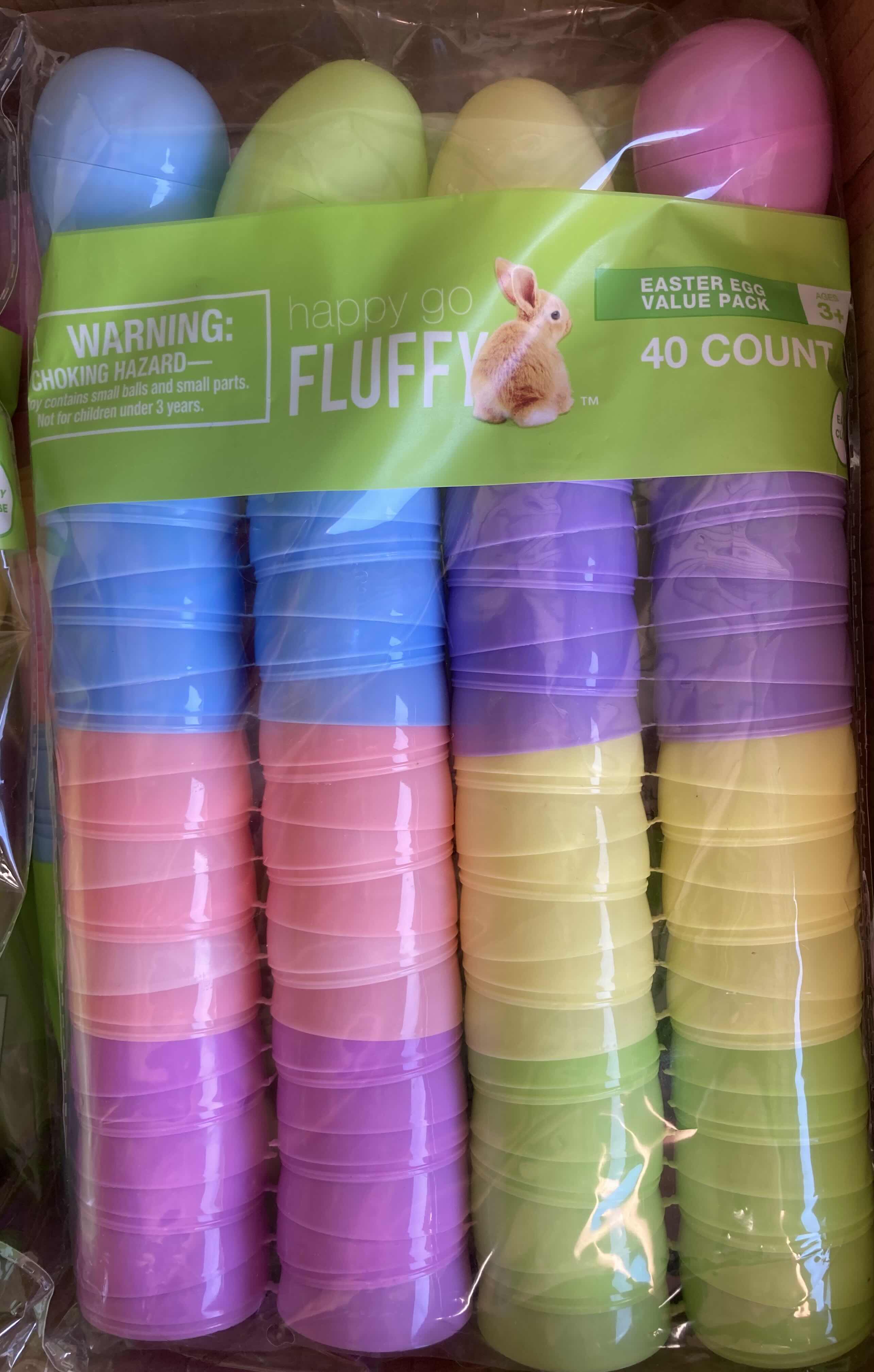 Photo 1 of NEW HAPPY GO FLUFFY PLASTIC EASTER EGGS 40PACK (16 PER CASE)