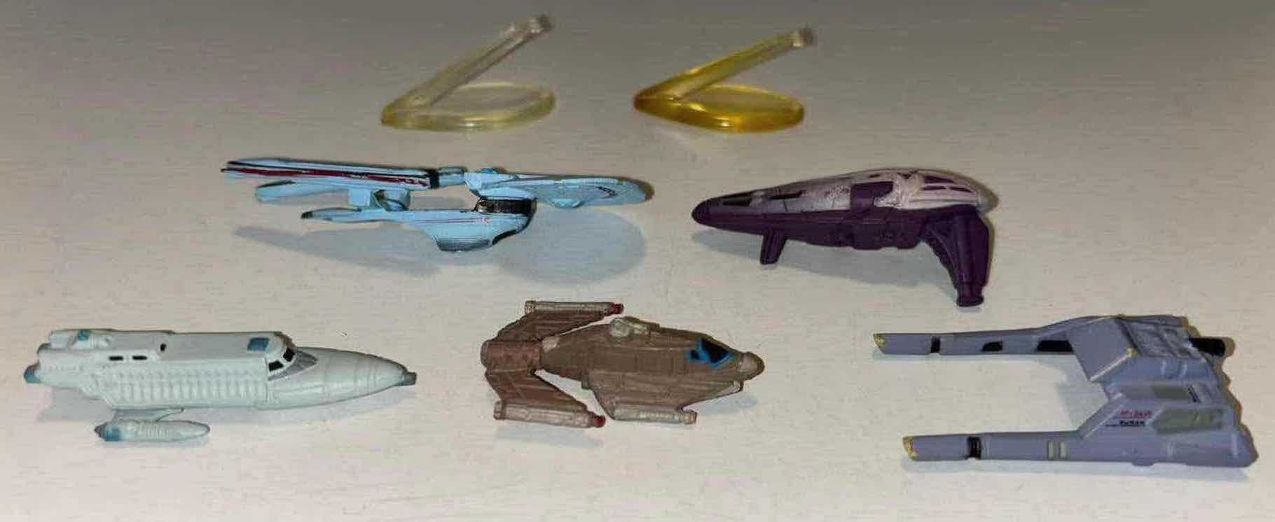 Photo 1 of MICRO MACHINES SPACE STAR TREK 5 MICRO FIGURES W 2 STANDS (1993,1994,1995,1996,1999)