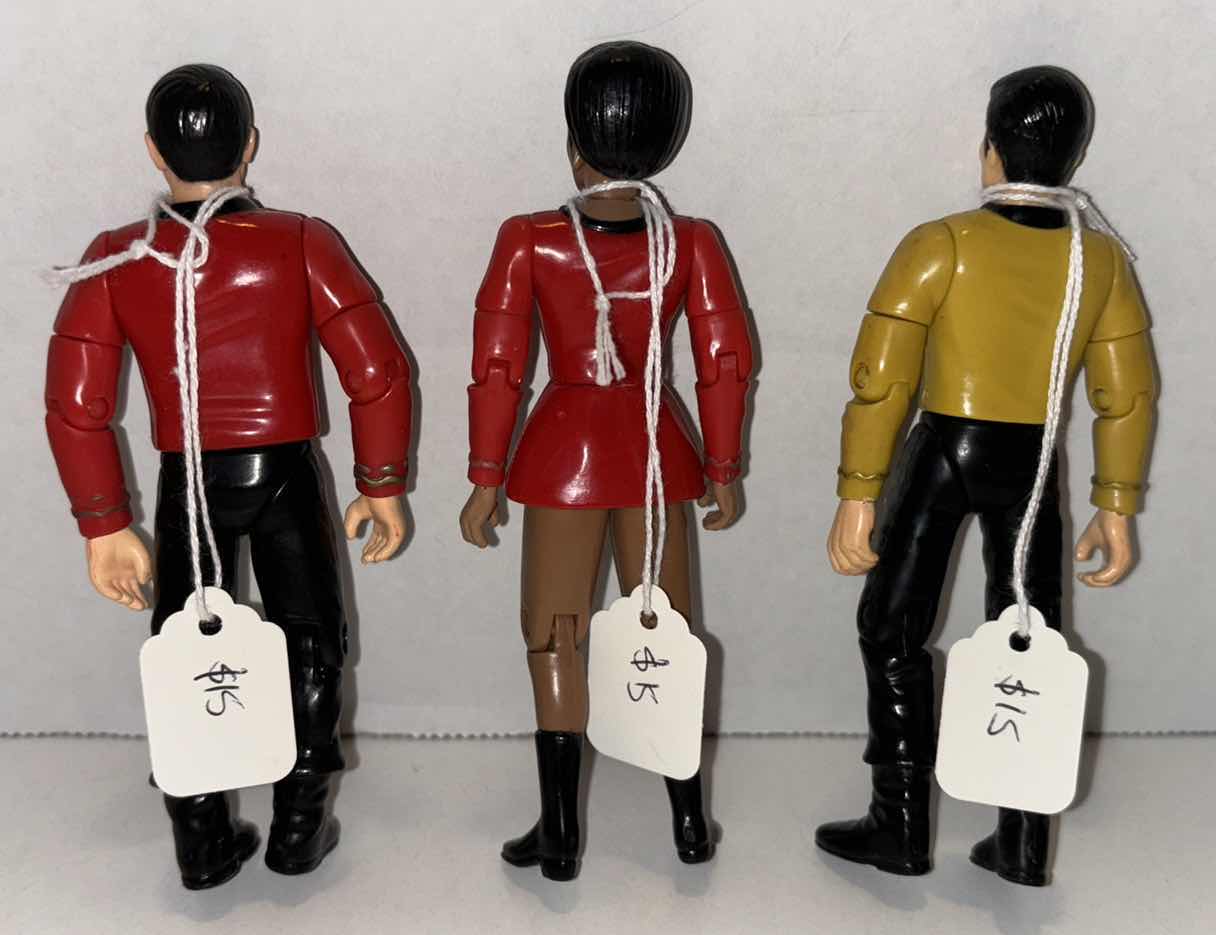Photo 1 of 1993 PLAYMATES TOYS STAR TREK 4.75” ACTION FIGURES (3)