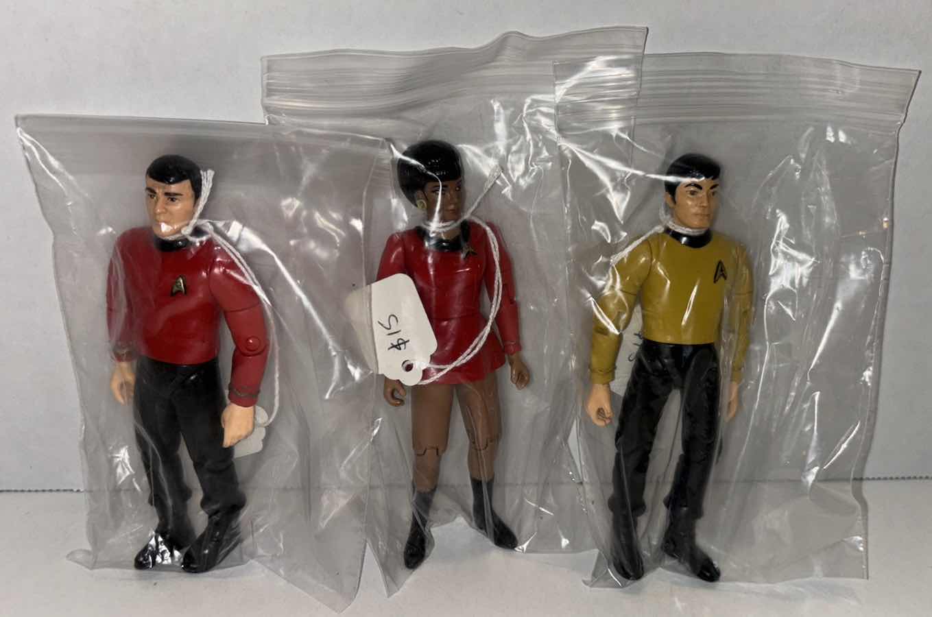 Photo 1 of 1993 PLAYMATES TOYS STAR TREK 4.75” ACTION FIGURES (3)