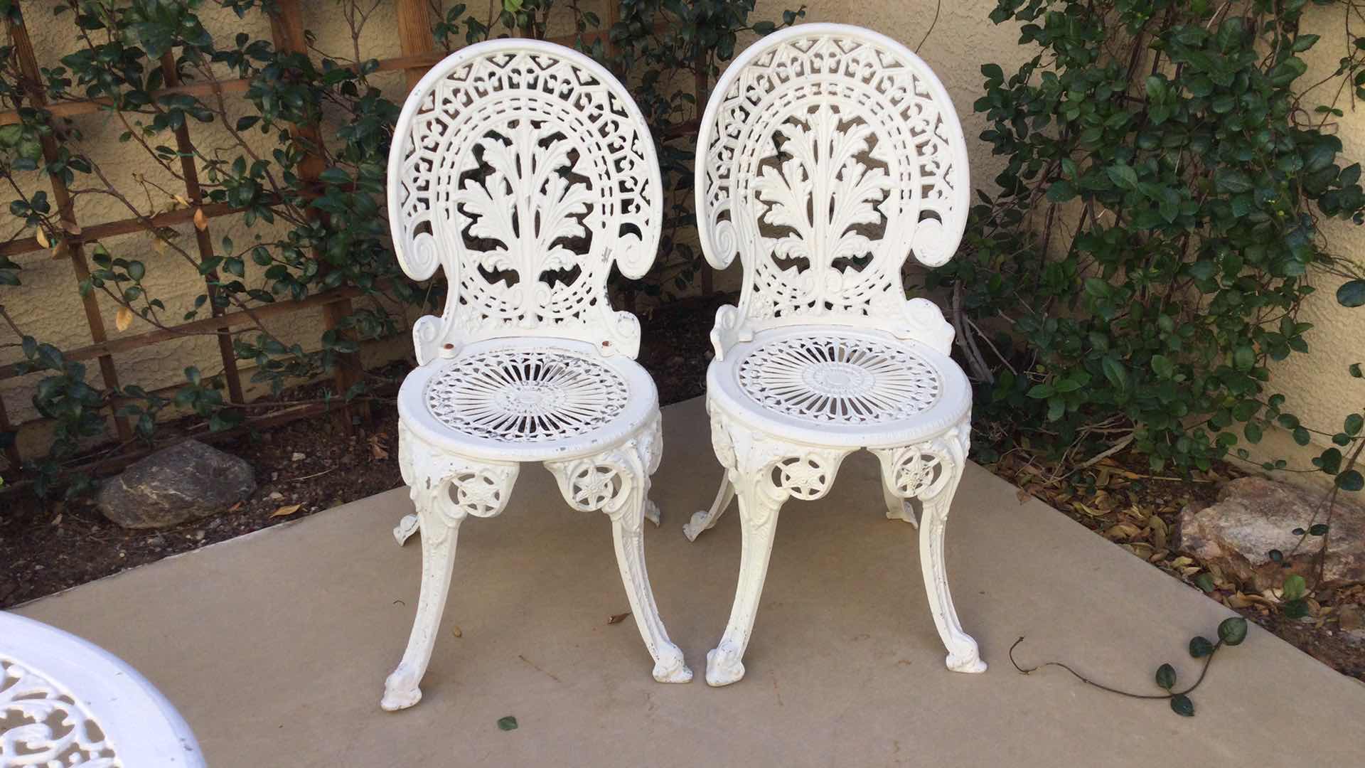 Photo 1 of CAST METAL OUTDOOR TABLE AND CHAIR SET