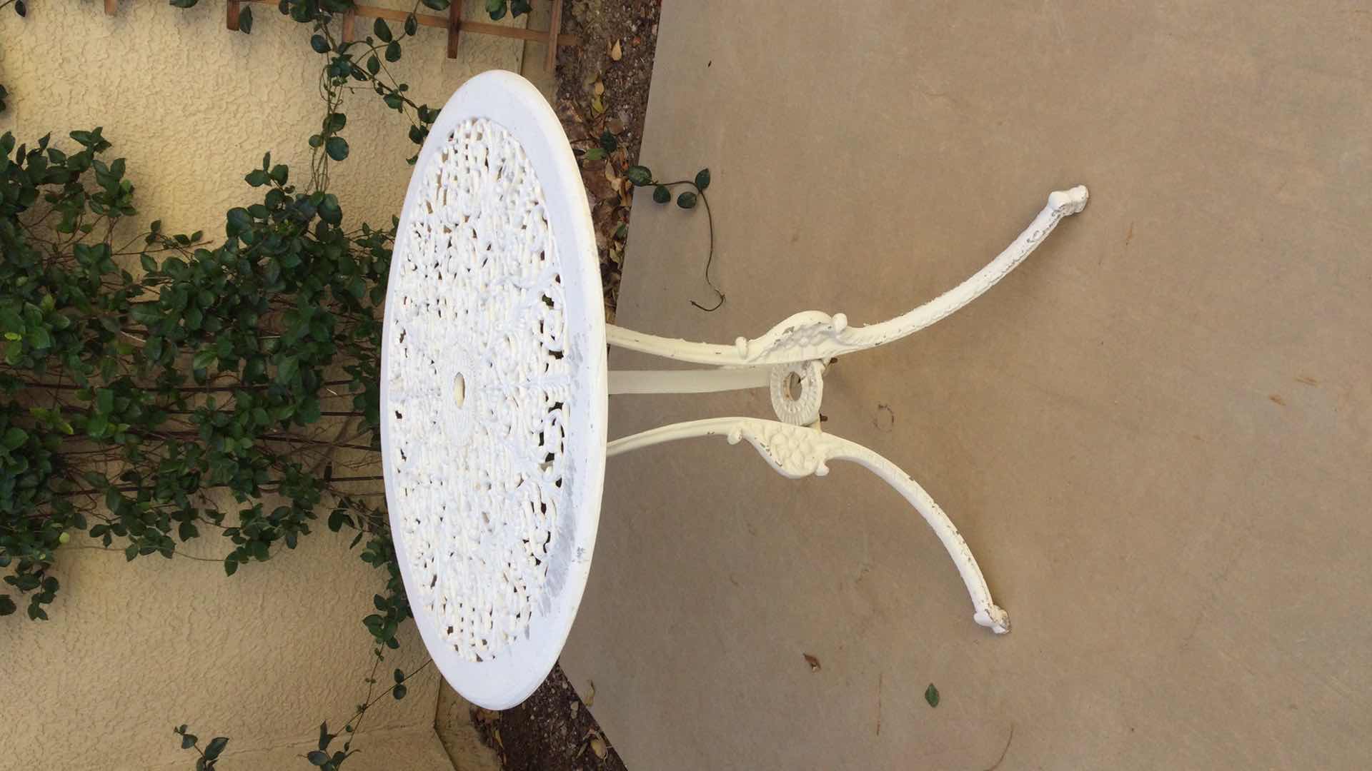 Photo 1 of CAST METAL OUTDOOR TABLE AND CHAIR SET