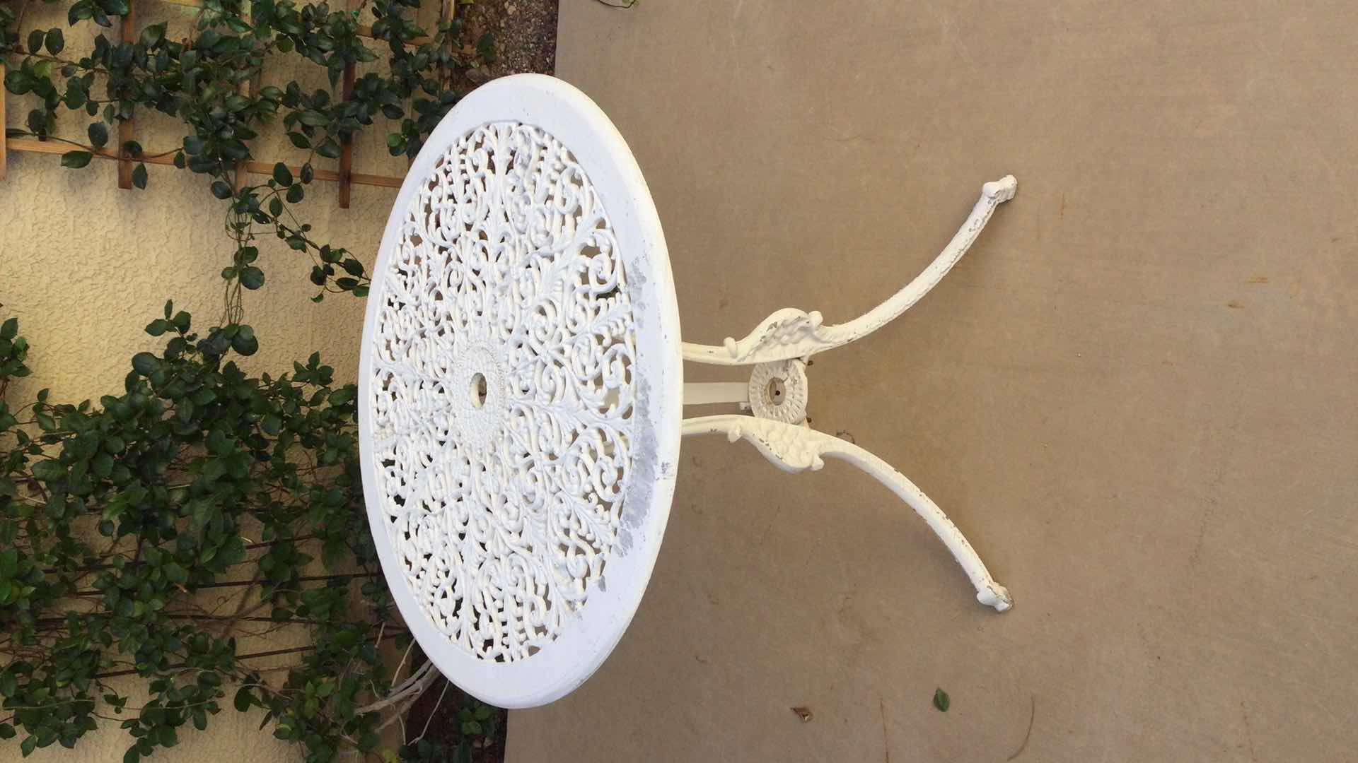 Photo 1 of CAST METAL OUTDOOR TABLE AND CHAIR SET