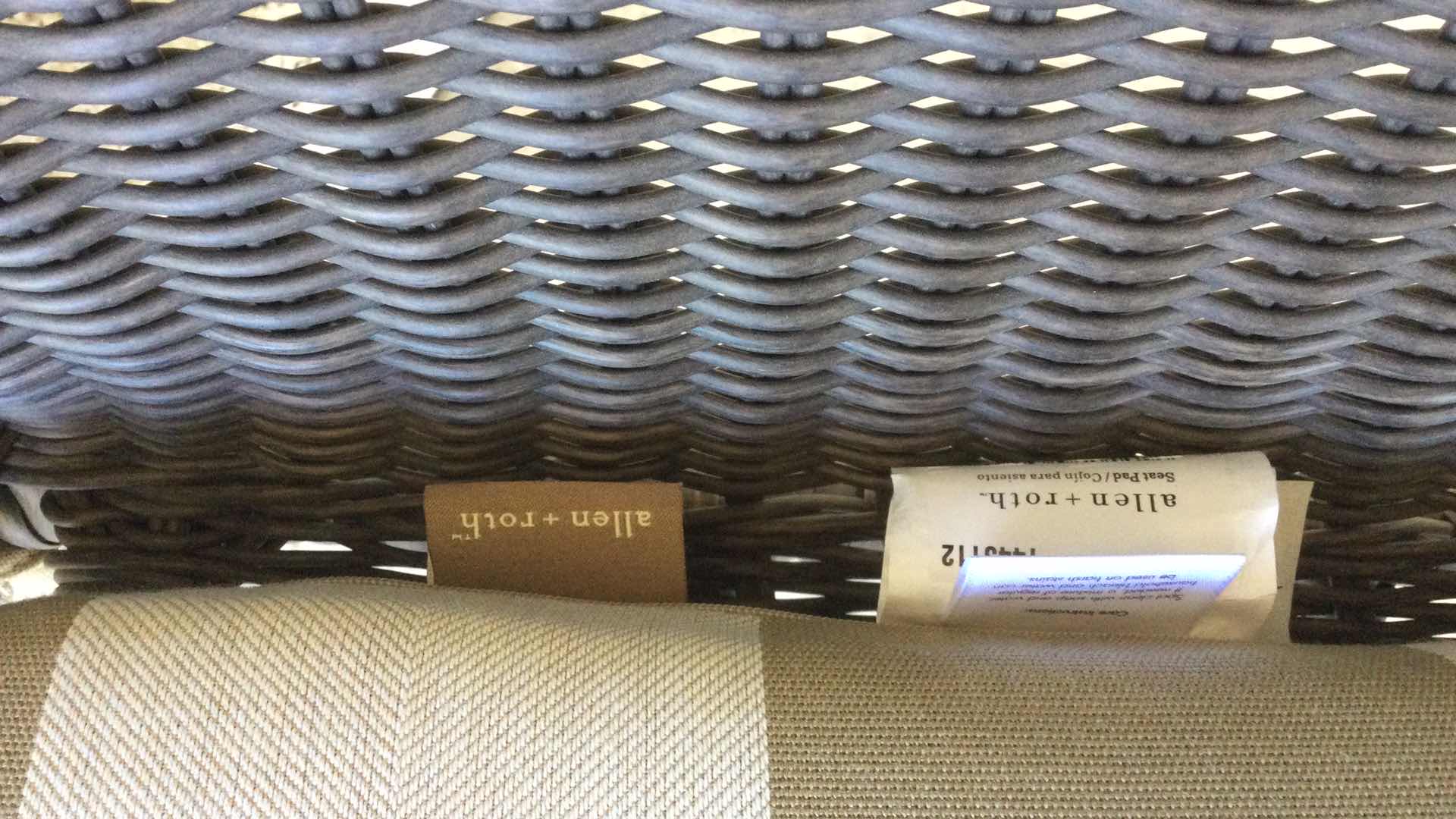 Photo 1 of ALLEN ROTH OUTDOOR WOVEN ARM CHAIR BROWN FINISH 28” X 23” H 34”