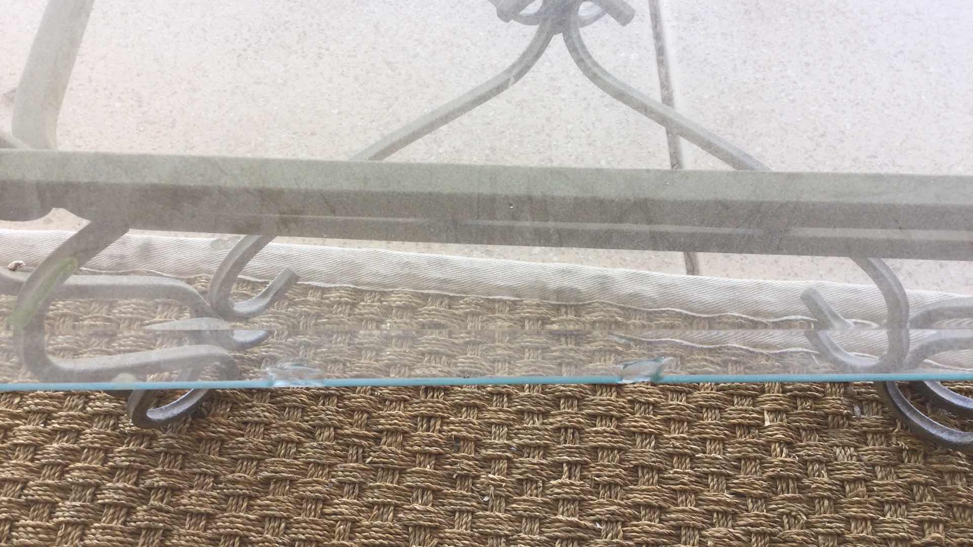 Photo 1 of COFFEE TABLE SCULPTED METAL W/GLASS TOP 36” Sq. H 16”