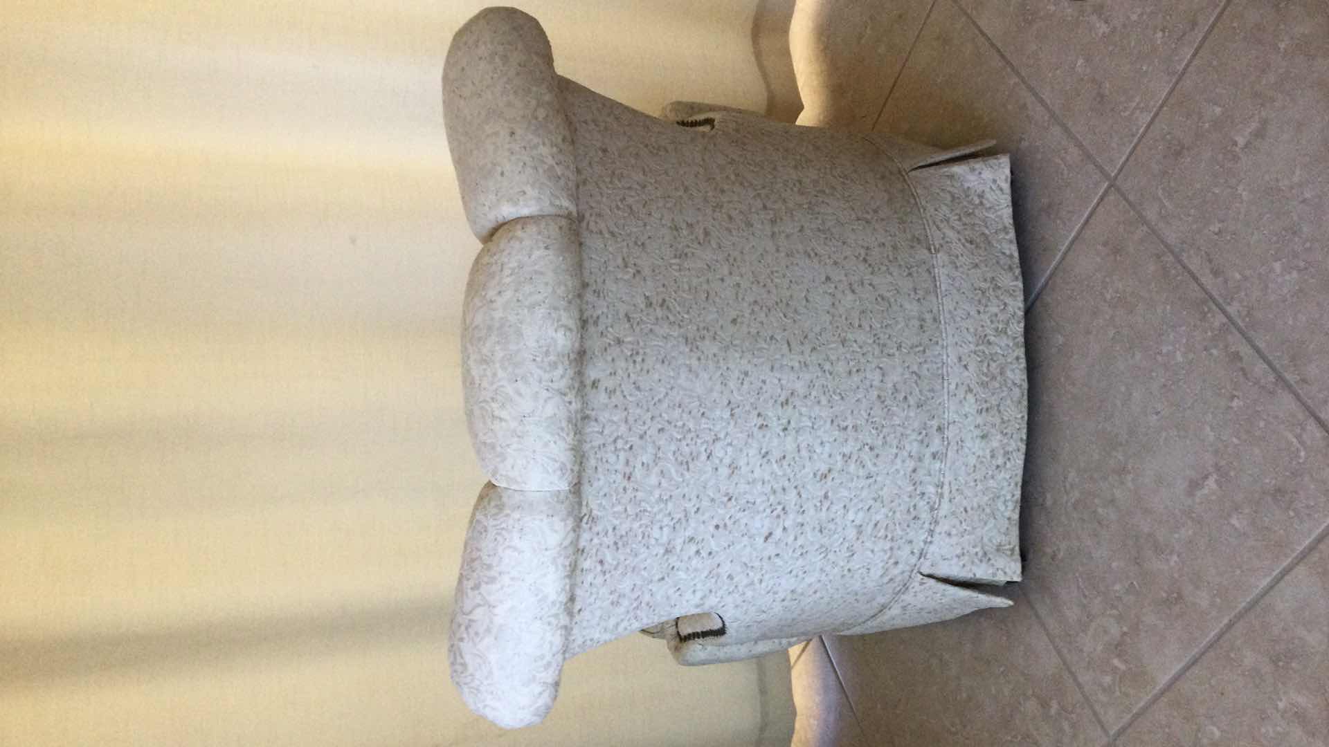 Photo 1 of UPHOLSTERED SIDE CHAIR W/ NAILHEAD TRIM & THROW PILLOW