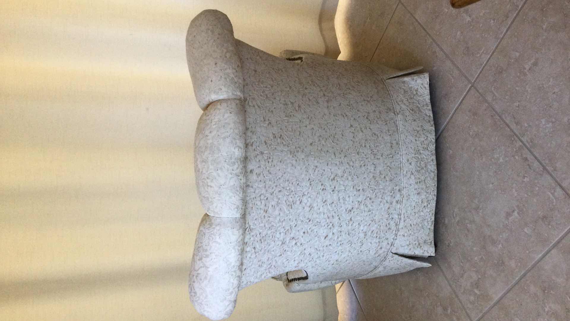 Photo 1 of UPHOLSTERED SIDE CHAIR W/ NAILHEAD TRIM & THROW PILLOW