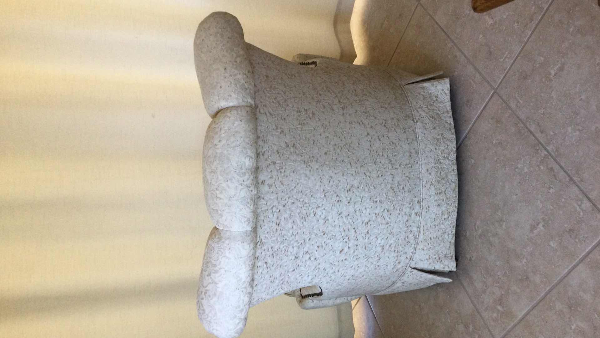 Photo 1 of UPHOLSTERED SIDE CHAIR W/ NAILHEAD TRIM & THROW PILLOW