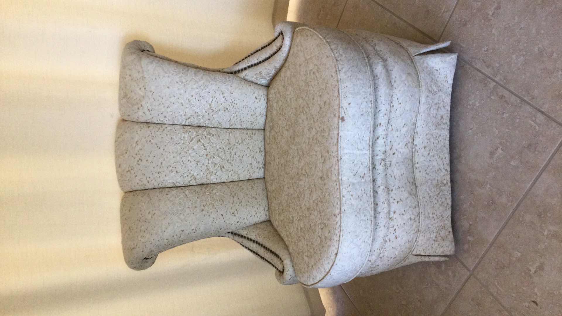 Photo 3 of UPHOLSTERED SIDE CHAIR W/ NAILHEAD TRIM & THROW PILLOW