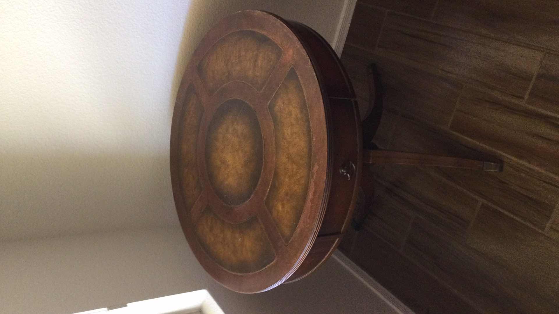 Photo 1 of ANTIQUE/VINTAGE FEDERAL STYLE 1-DRAWER DRUM TABLE 29” Dia. H 28”