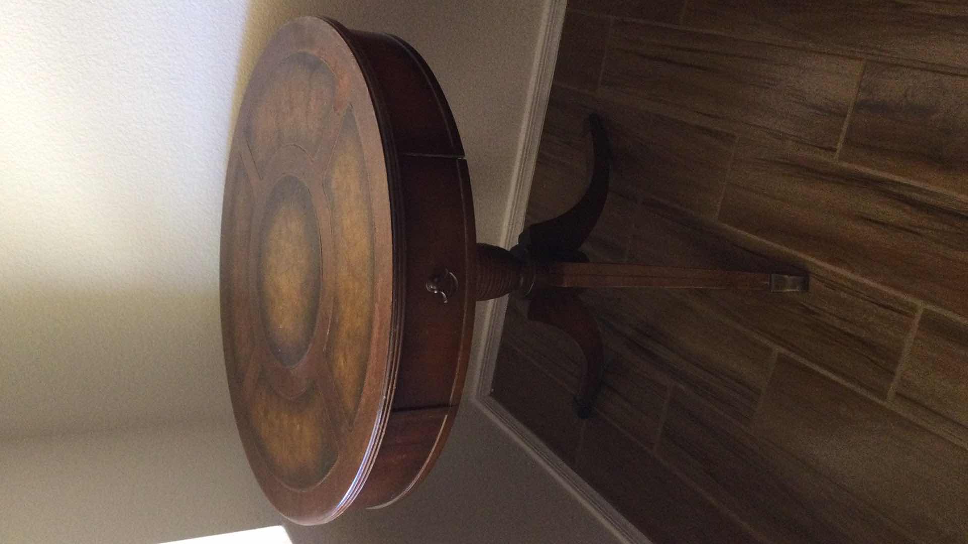 Photo 1 of ANTIQUE/VINTAGE FEDERAL STYLE 1-DRAWER DRUM TABLE 29” Dia. H 28”