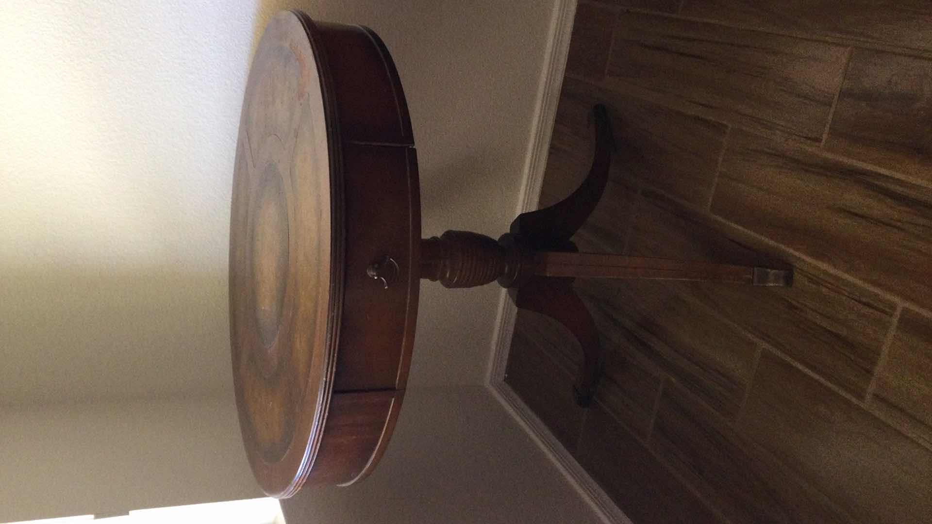 Photo 1 of ANTIQUE/VINTAGE FEDERAL STYLE 1-DRAWER DRUM TABLE 29” Dia. H 28”
