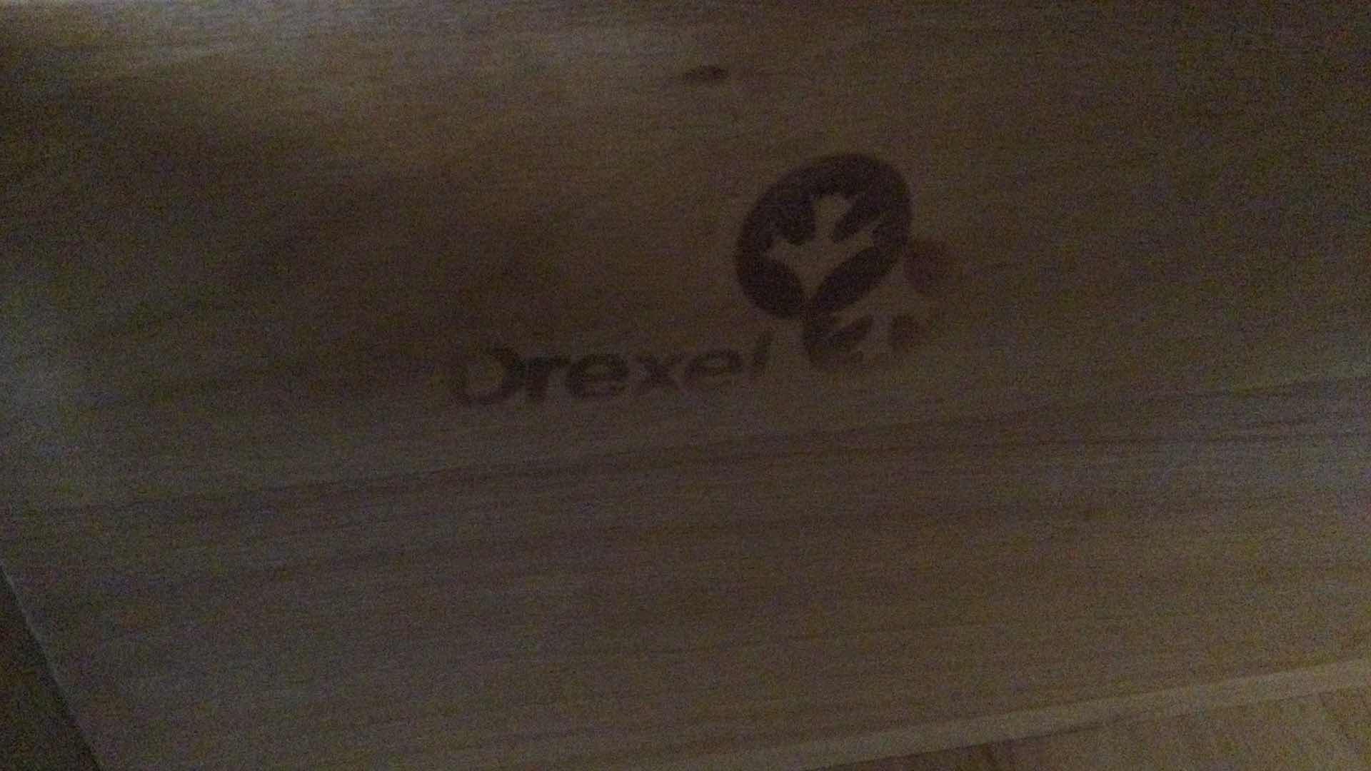 Photo 1 of VINTAGE DREXEL HERITAGE WOOD W/ BRASS HARDWARE SECRETARY CABINET W/CUPBOARD & DRAWER 31.5” X 19” H79.5”