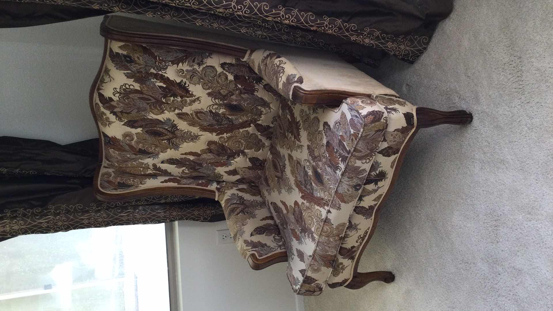 Photo 1 of WING BACK ARM CHAIR W/ FEATHER FABRIC UPHOLSTERY