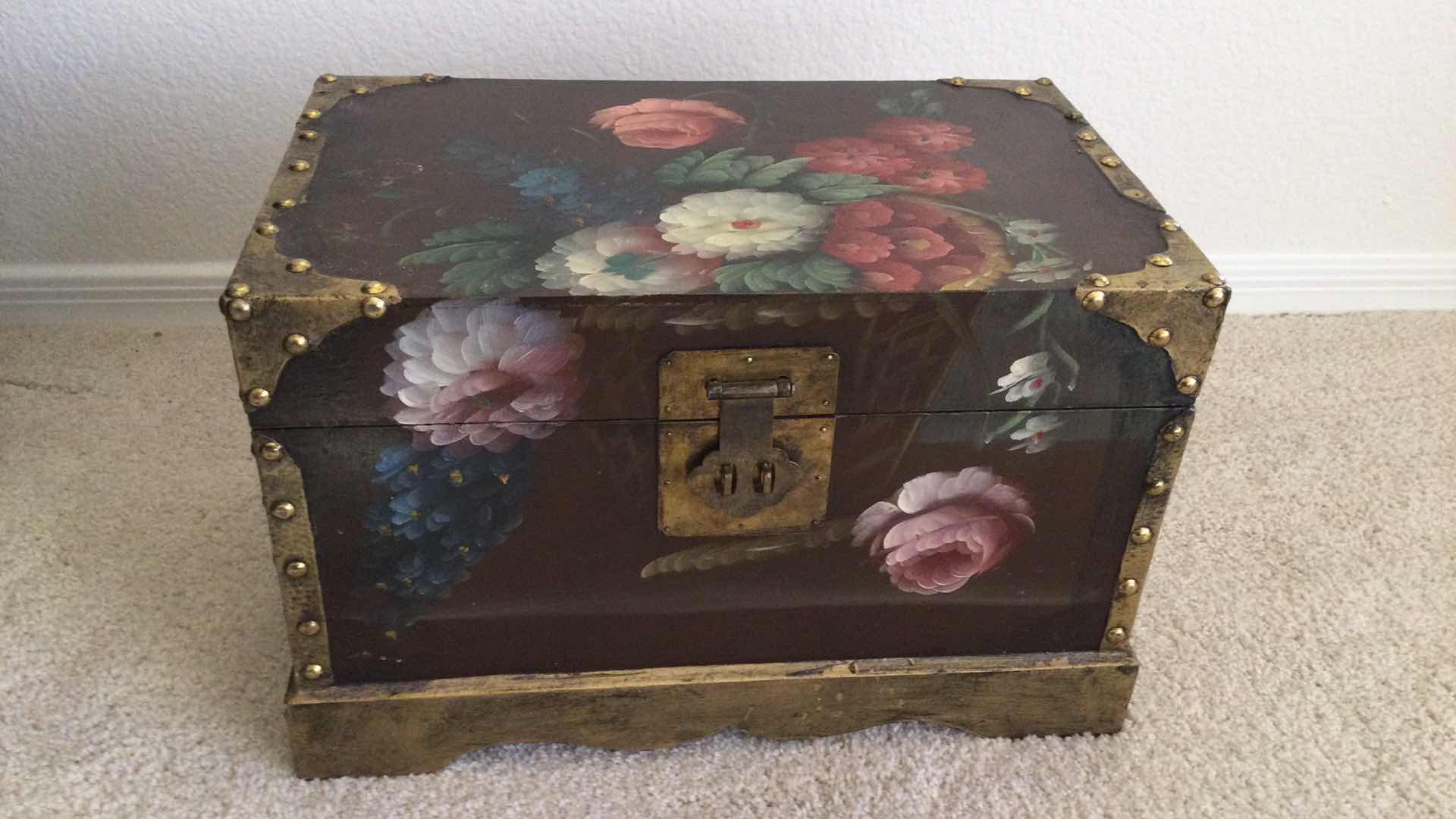 Photo 5 of HAND PAINTED WOOD NESTING BOXES W/BRASS HARDWARE (3)