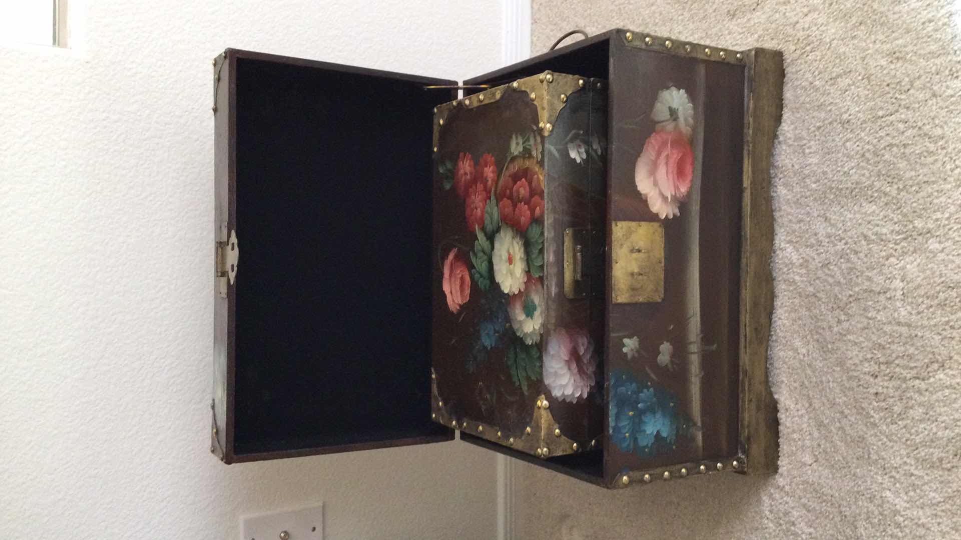 Photo 1 of HAND PAINTED WOOD NESTING BOXES W/BRASS HARDWARE (3)