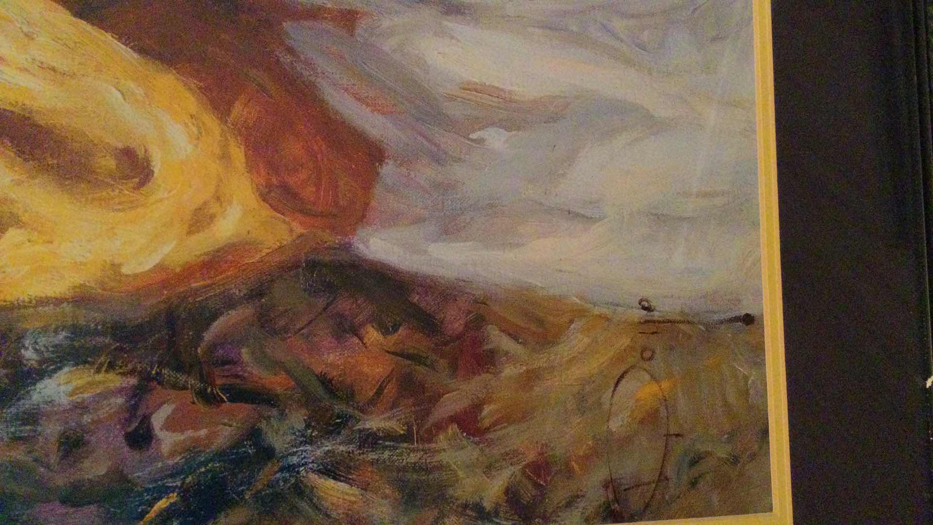 Photo 3 of FRAMED ARTWORK ON METAL EASEL 38” X 47”