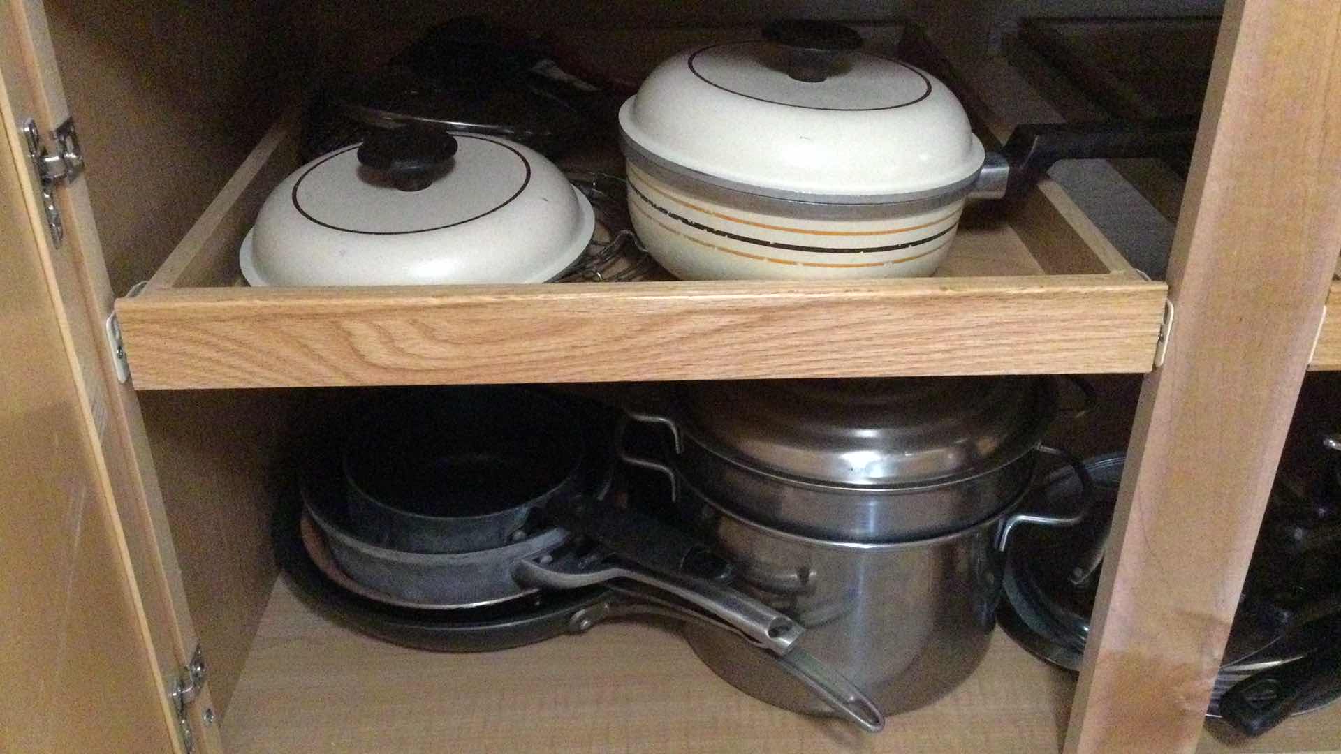 Photo 1 of CONTENTS IN KITCHEN CUPBOARD POTS-N-PANS