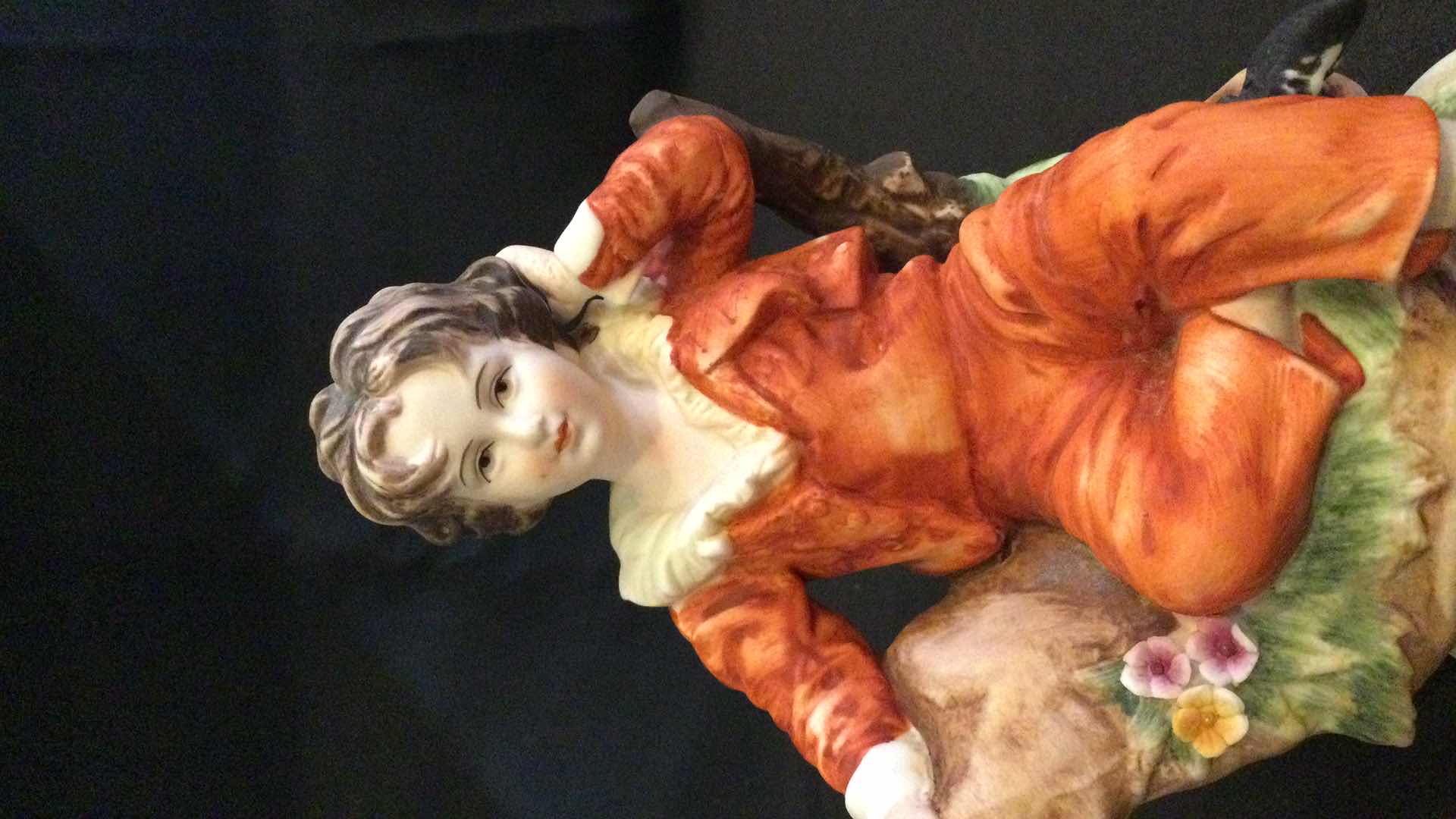 Photo 1 of VINTAGE LEFTON CHINA KW3988 BOY IN RED FIGURINE H 6”