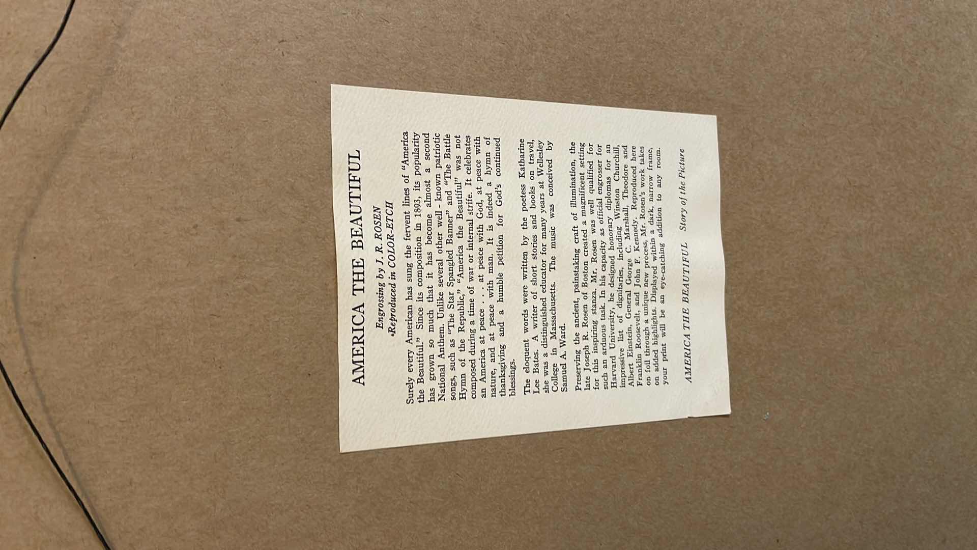 Photo 3 of FRAMED AMERICA THE BEAUTIFUL ARTWORK 13” X 17”