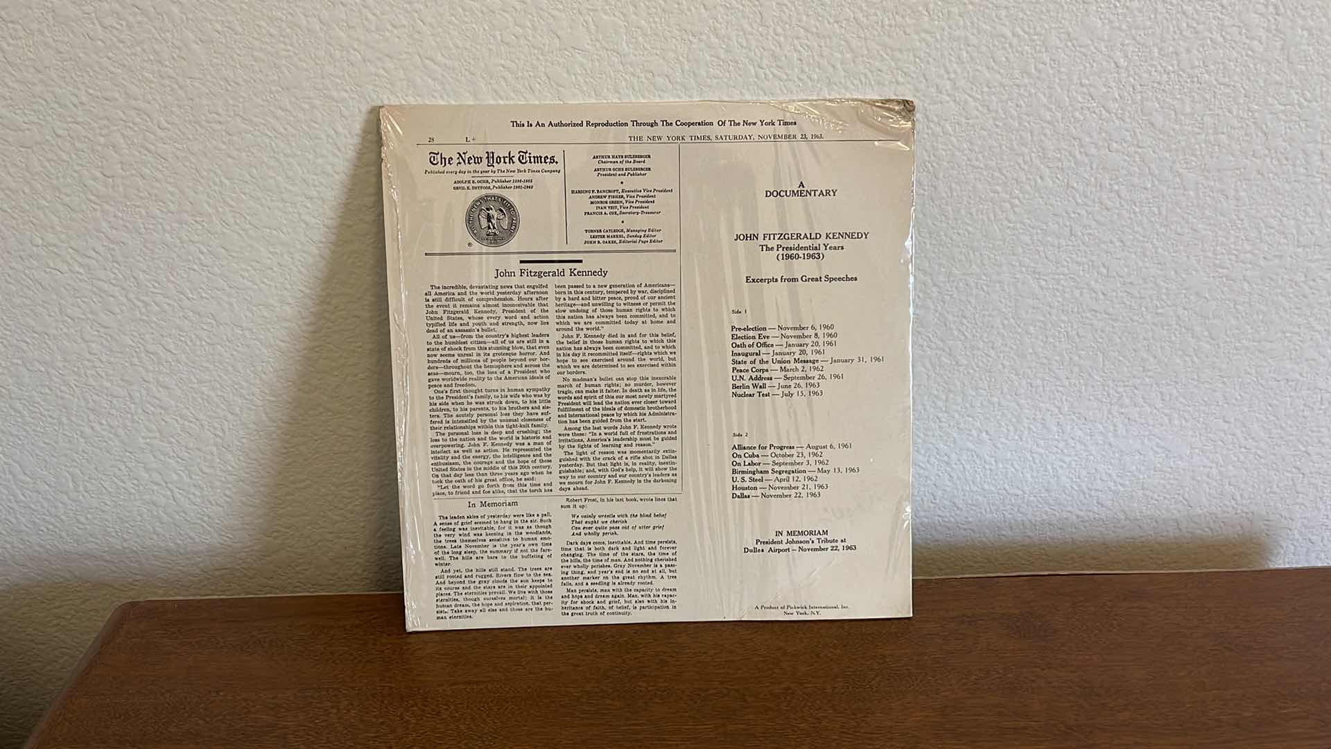 Photo 1 of JOHN FITZGERALD KENNEDY PRESIDENTIAL SPEECHES ALBUM