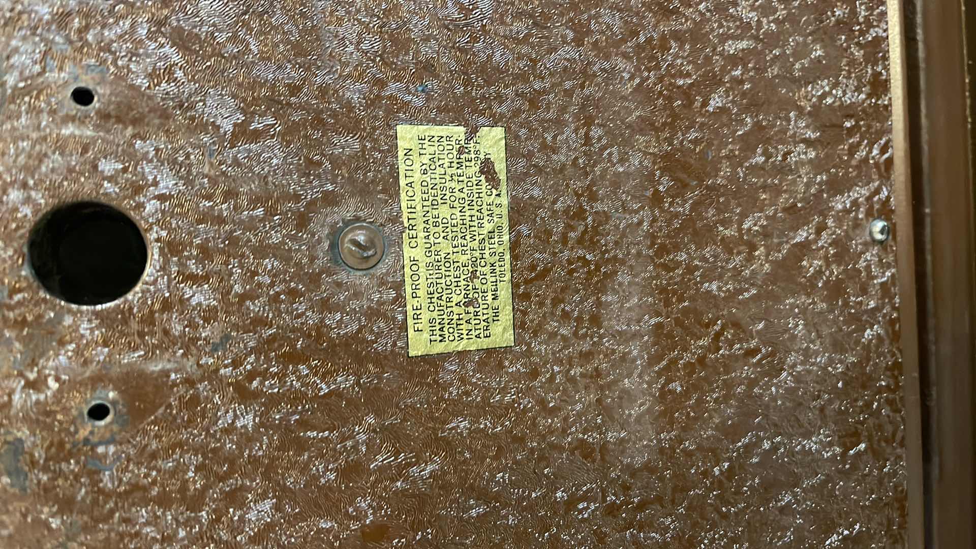 Photo 1 of METAL FIREPROOF CHEST 15” X 12” H 6”