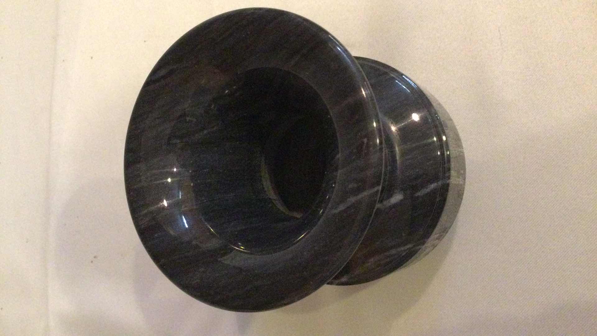 Photo 1 of CARVED/ETCHED STONE VASE H 5.5”