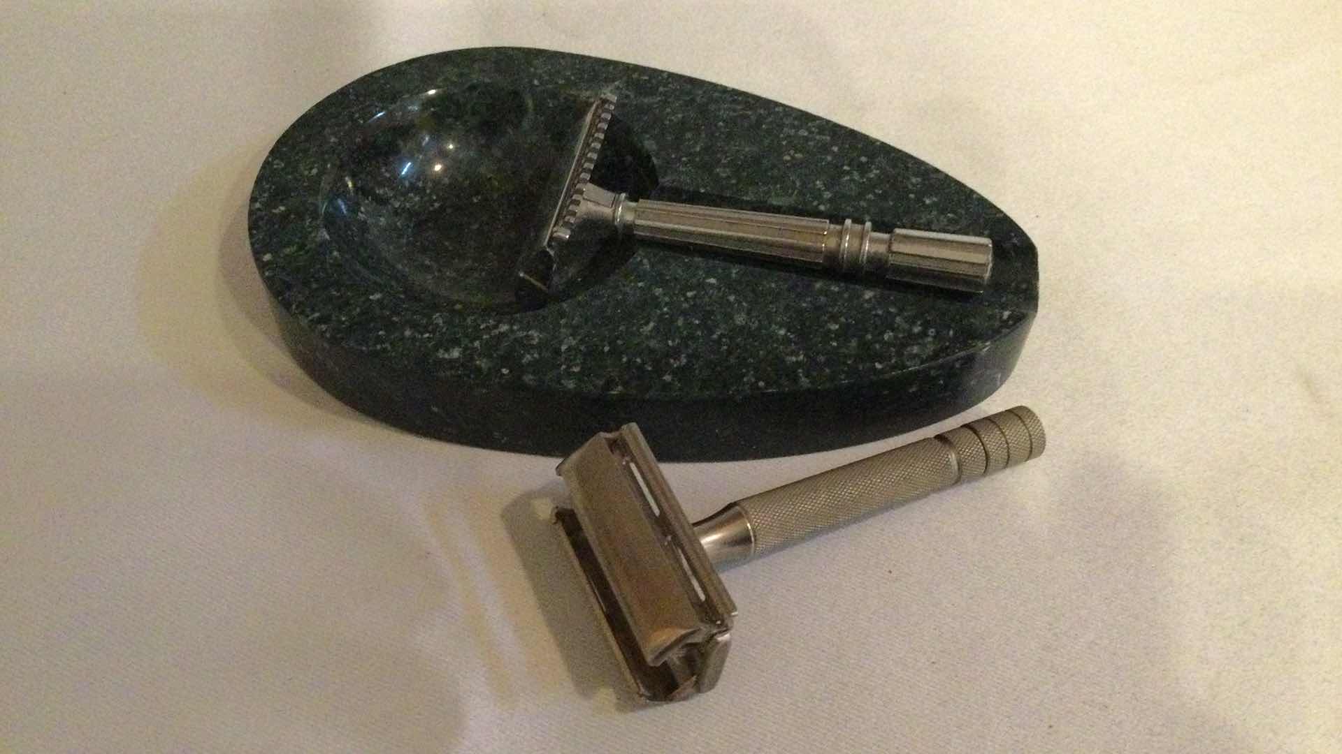Photo 1 of VINTAGE RAZORS W/ STONE CADDY
