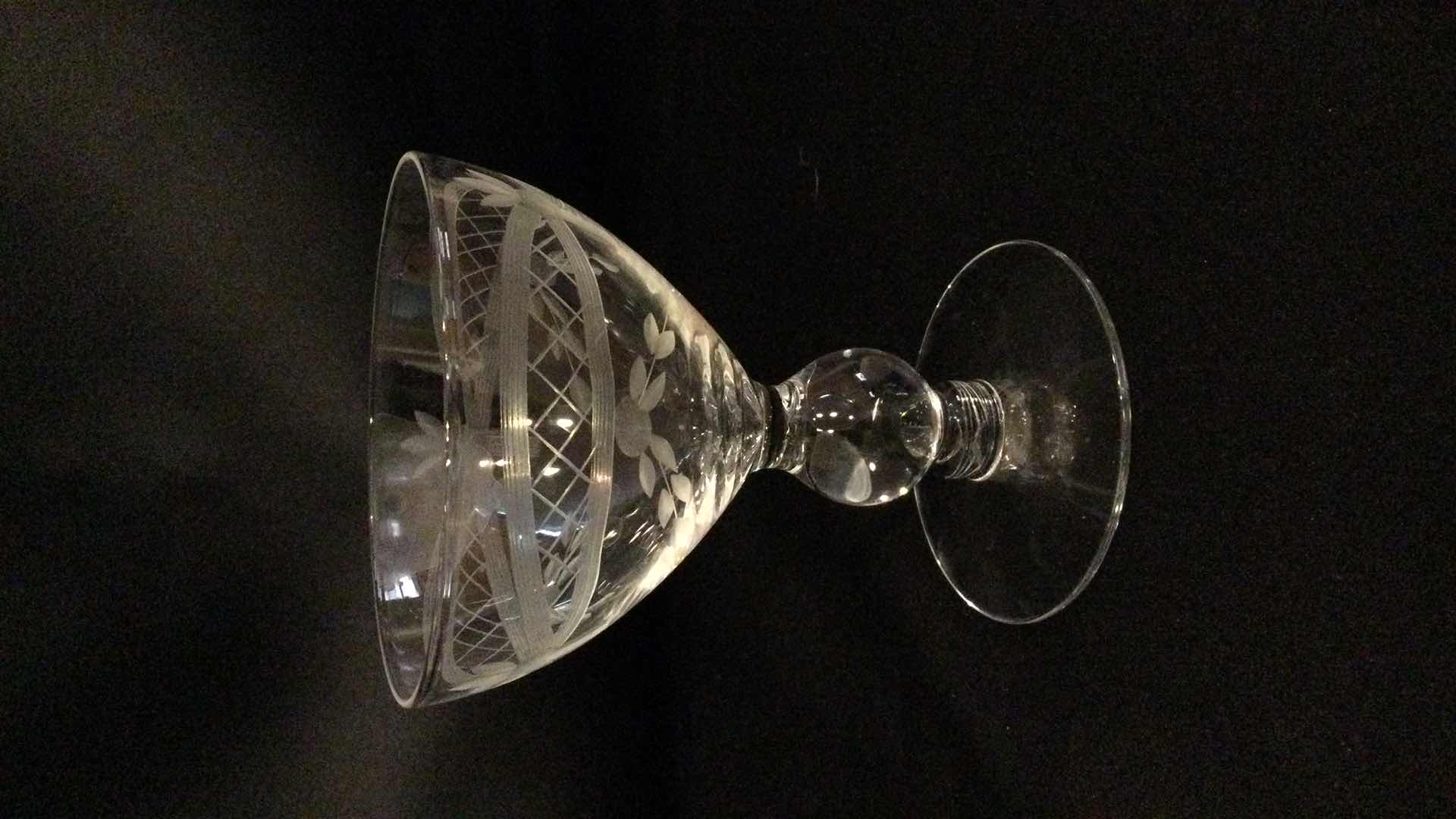 Photo 1 of ETCHED GLASS STEMWARE (7)